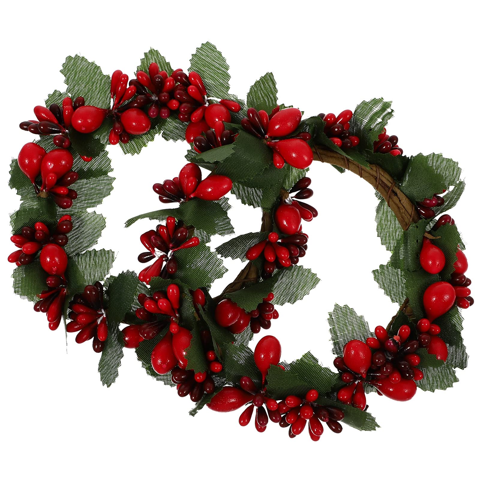 2PCS Christmas Candle Wreath Rings with Red Berry - Rustic Wedding Centrepiece Décor-image-accc47e0-aa5c-4869-b035-d8b917d69ca2-58452