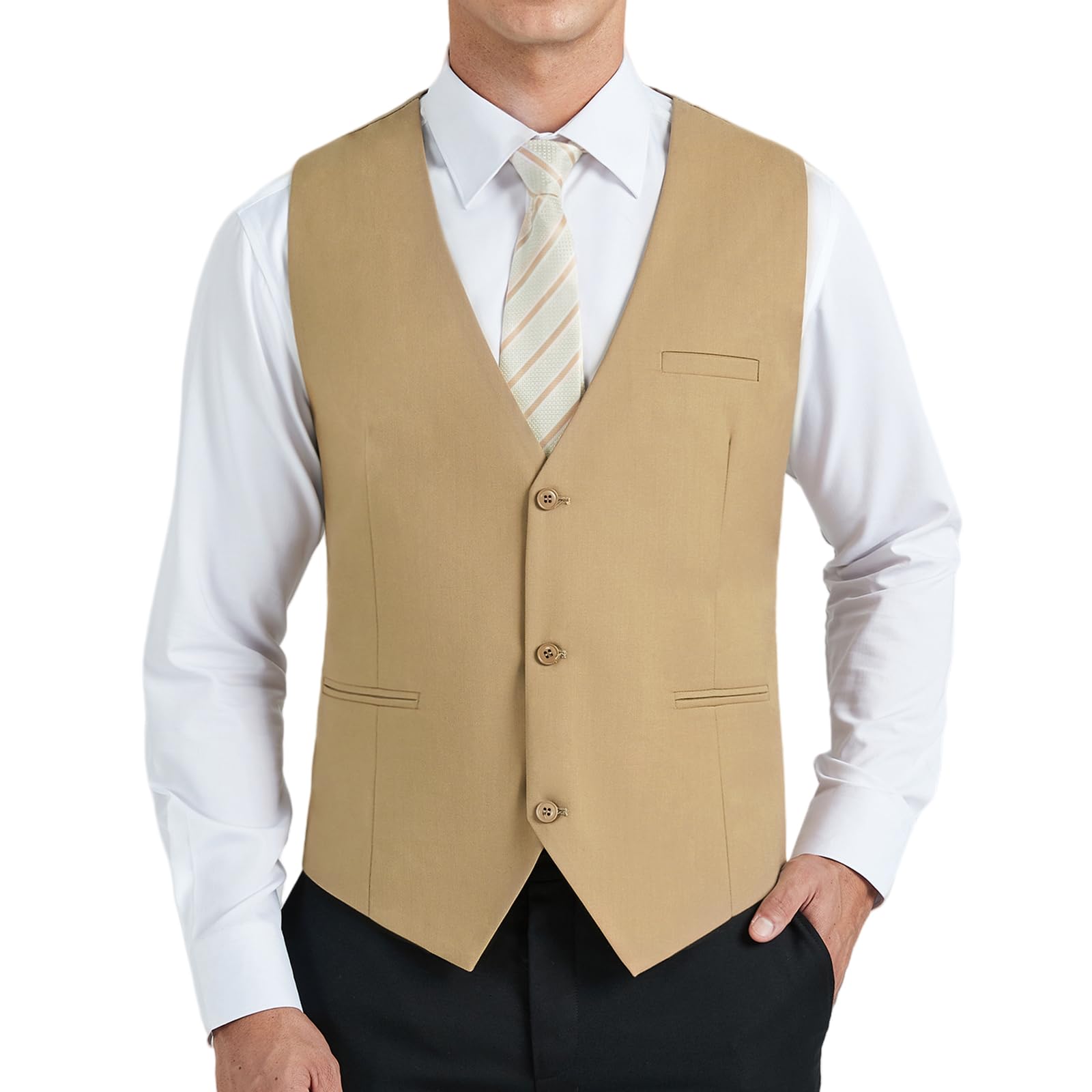 Men's Formal Cotton Waistcoat - Beige S-image-8cd90c34-d911-4a8a-9d6d-e5f8ccf07615-104030