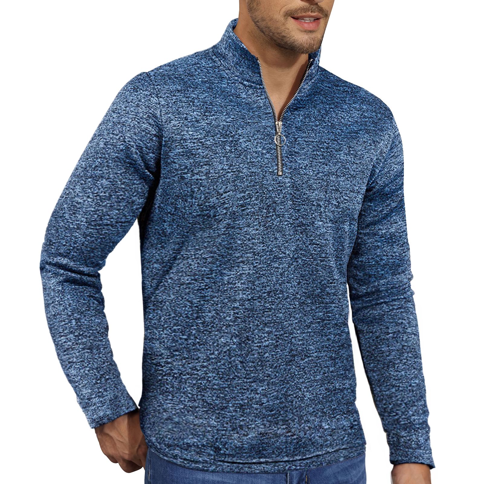 Men's Fleece Zipper Jumper - Blue S-image-d1b34c34-7823-43be-b6f5-6b0797a08c02-107988