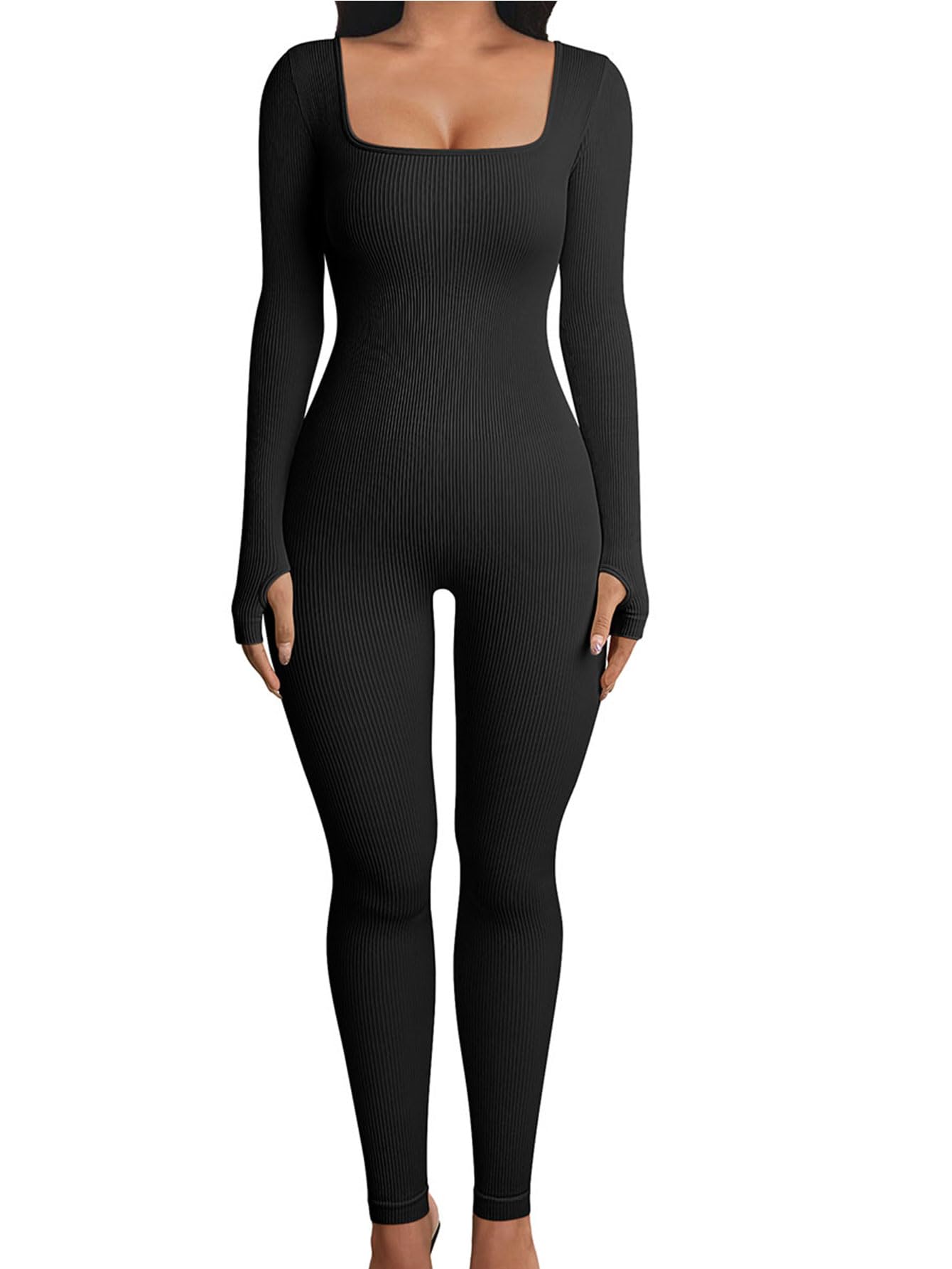 Seamless Ribbed Jumpsuit - Black-image-c3bcbf18-04b9-4011-bc88-16f36aaa17b6-81949