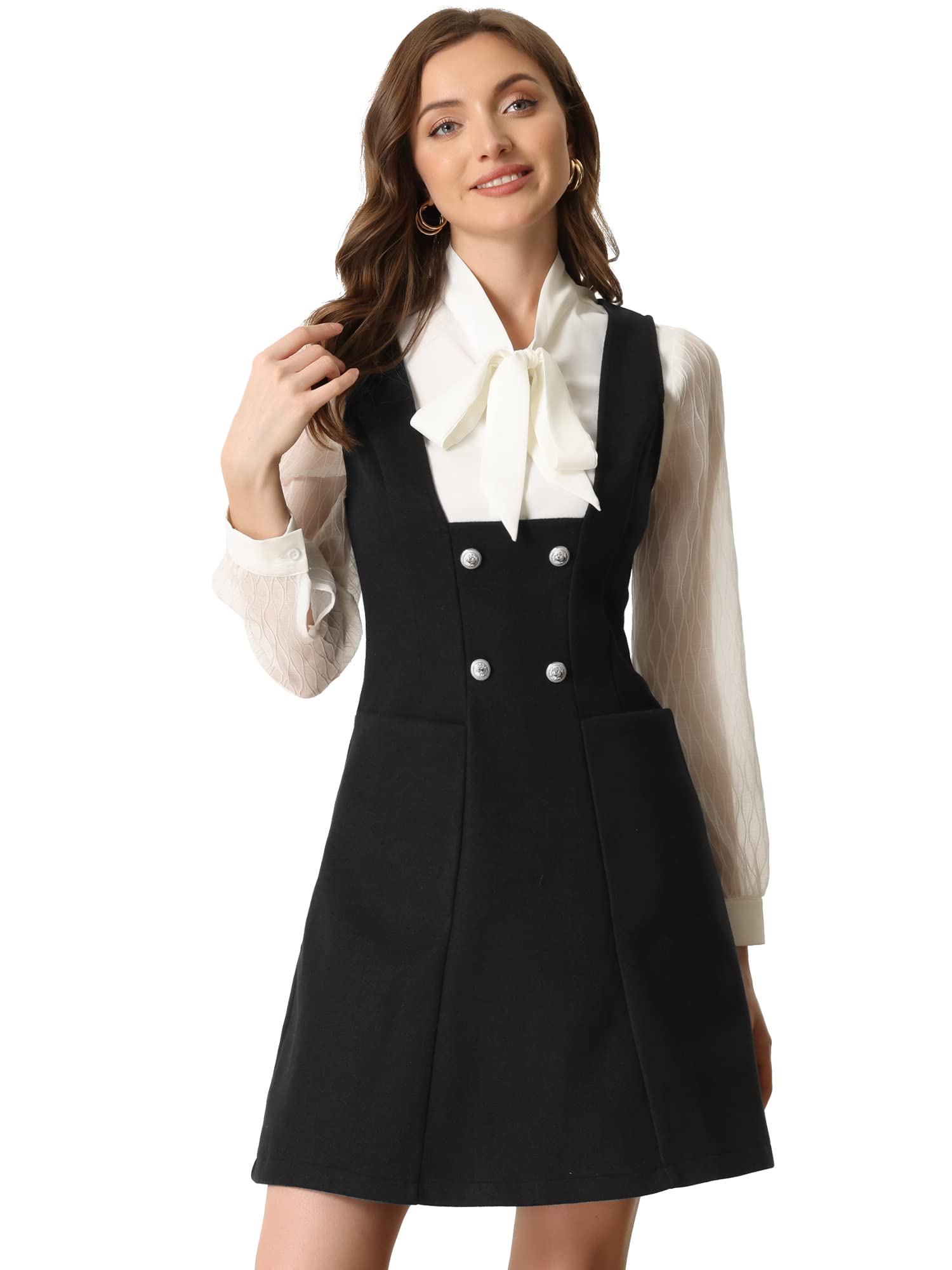 Women's A-Line Pinafore Dress - Black XS-image-9067e312-0609-4e34-929e-556168e7d007-103703