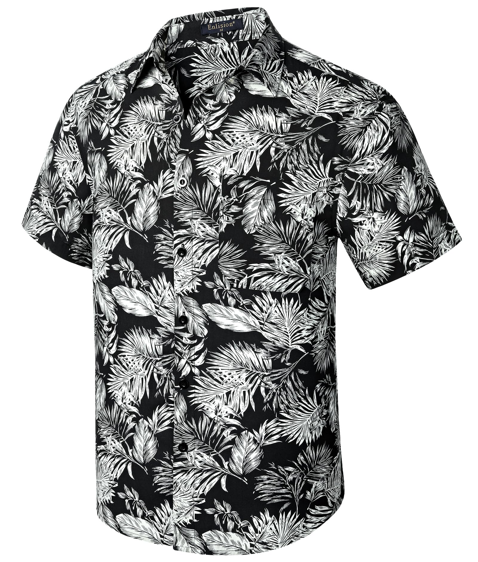 Men's Hawaiian Shirt Casual - Black + White M-image-dc968412-991a-45b4-83e3-3a6490678d34-103810
