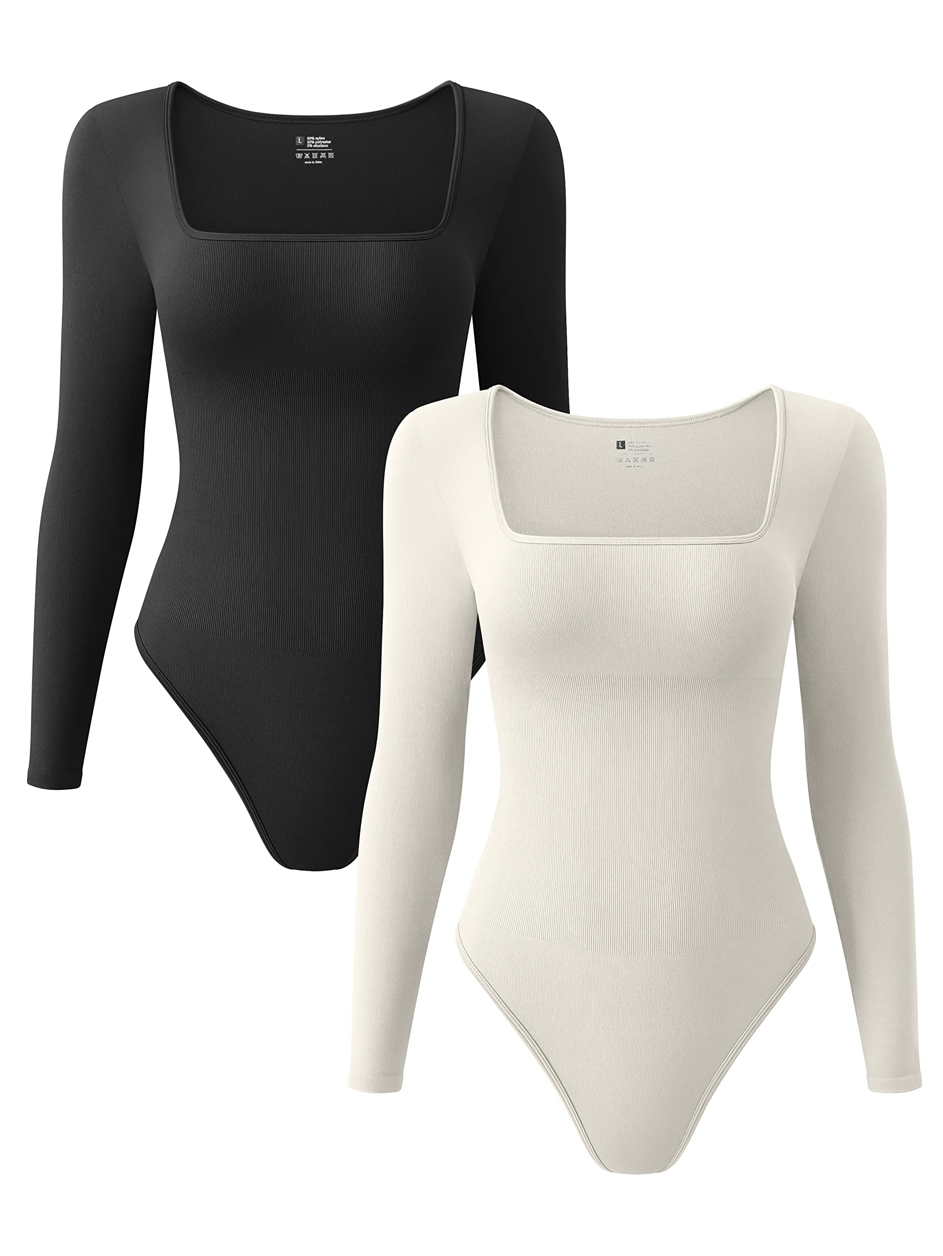 Women's Ribbed Bodysuit Set - Black Beige S-image-2f25fd88-d02f-4b3d-8f68-834e44121493-112137