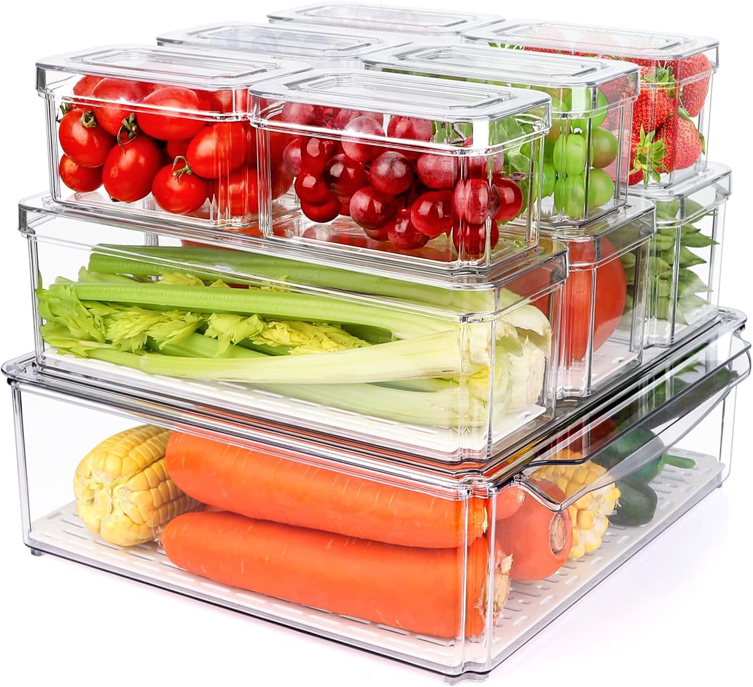 Fridge Organisers Stackable BPA Free - Clear Pack of 10-image-084b96cd-6288-4e17-b226-99bbab3ff938-117886