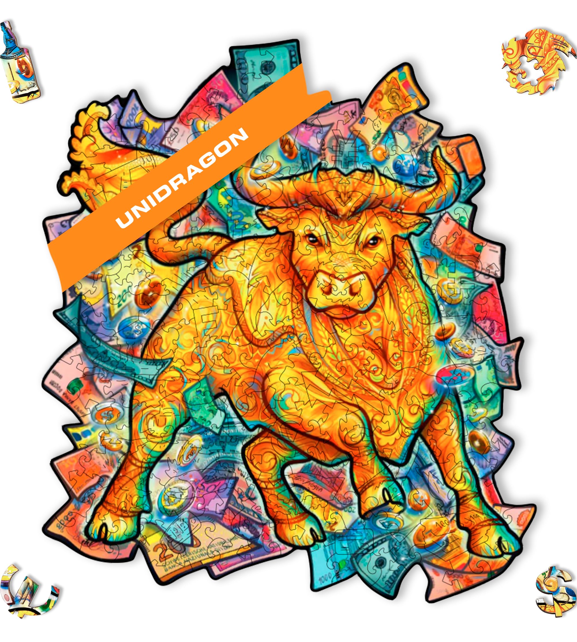 Wooden Jigsaw Puzzle Prosperous Bull - Small 102 pcs-image-1c26d695-8176-4a44-b4b7-4d98d5a9caba-90099