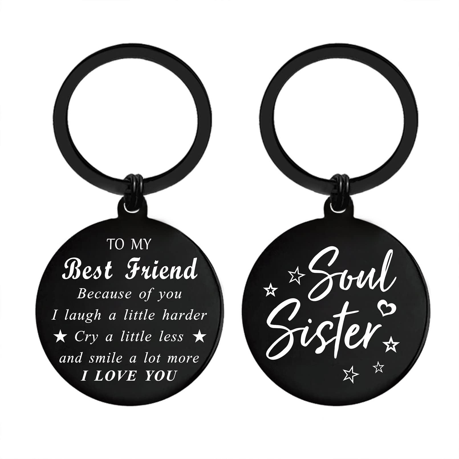 Soul Sister Keyring Gift for Best Friend – Engraved Friendship Keepsake for Women, Christmas & Birthday Present