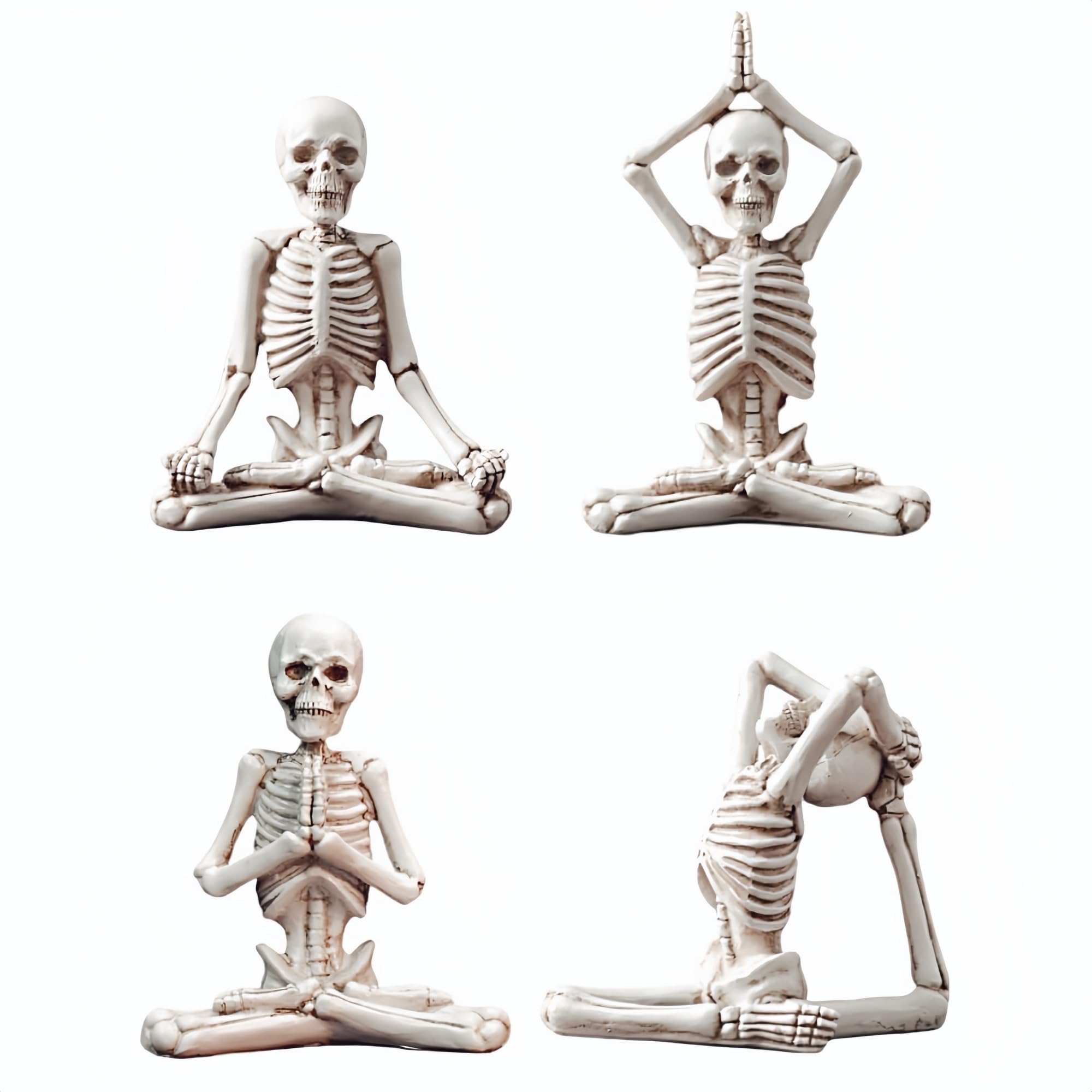 Yoga Skeleton Figurines Set of 4 - White One Size-image-a54deb4f-4698-470d-b0df-265119e06c3a-118587