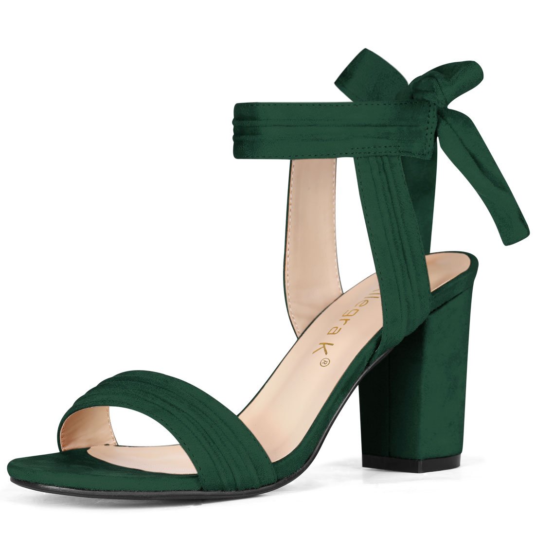 Women's Chunky Heel Sandals - Dark Green UK 4.5-image-1d492c7d-1a75-4159-9525-985ebd332dba-115015