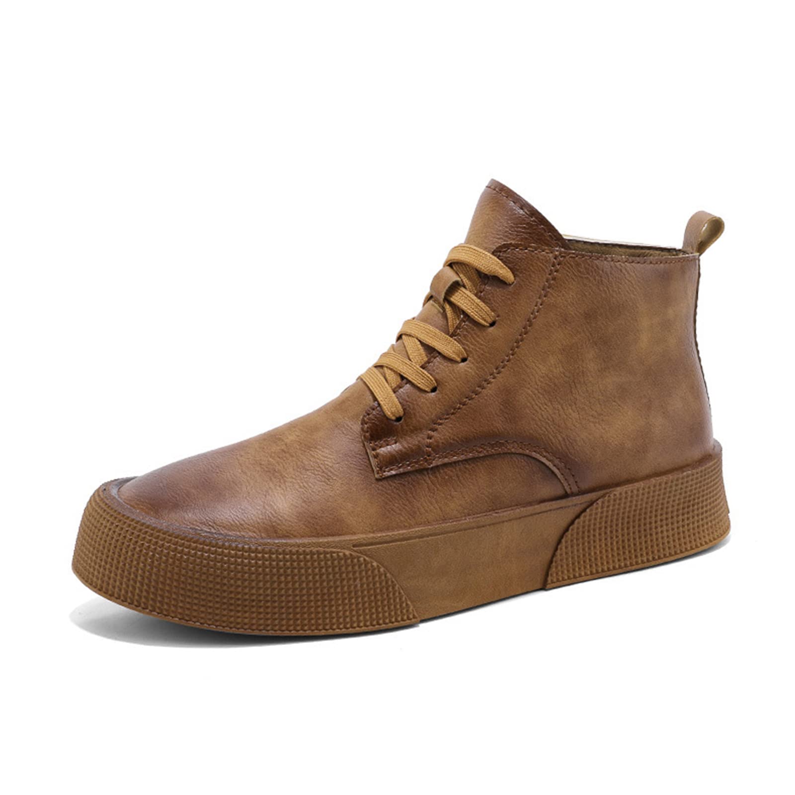 HOTRCR Men Lace-up Front Combat Boots,Leather Shoes for Work, Travel, HOTRCR Men Lace-up Front Combat Boots,Leather Shoes for Work, Travel,