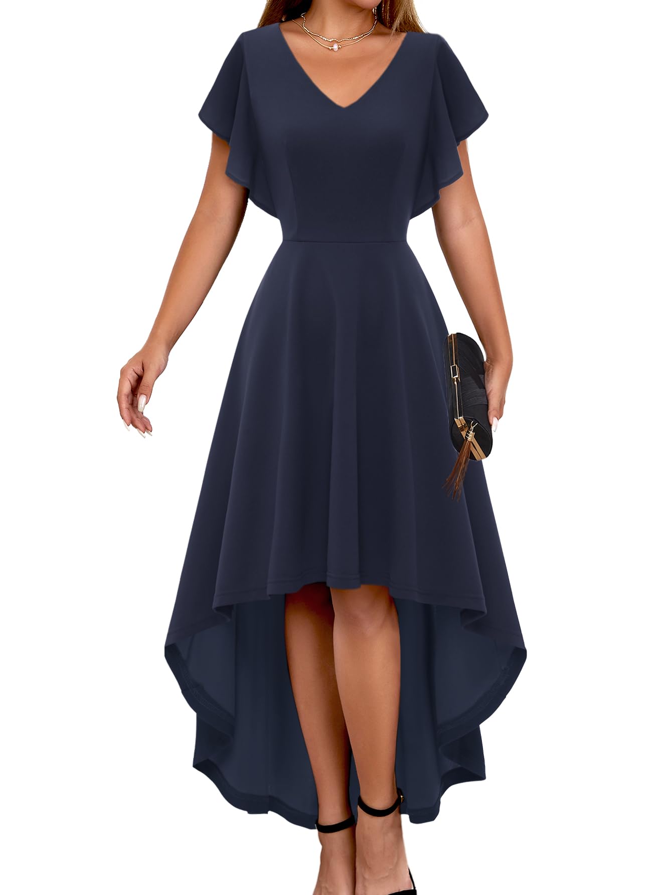 DRESSTELLS Formal Dresses For Women Wedding Guest, Modest Prom Evening Dr