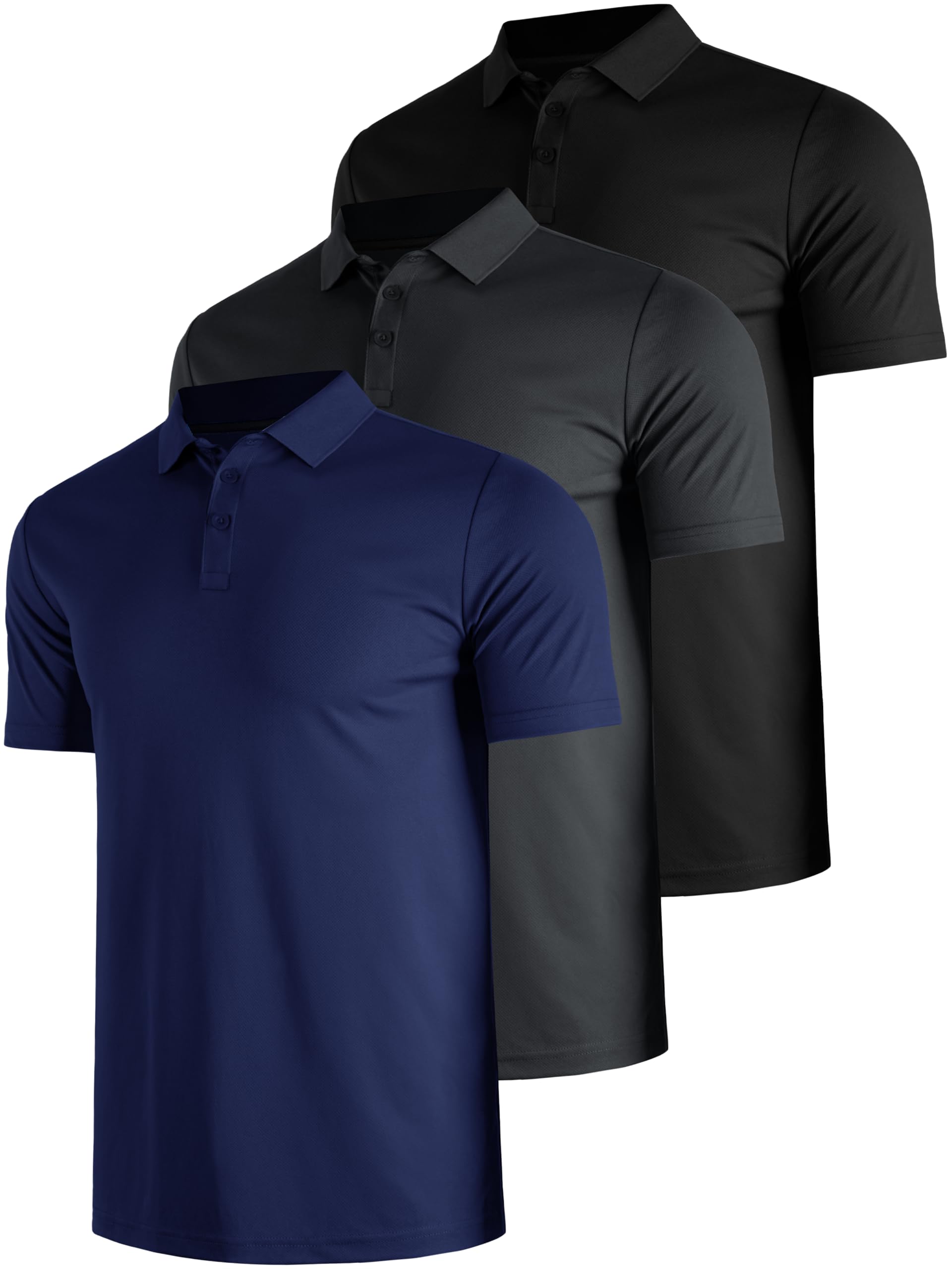 Men's Quick Dry Polo Shirts 3 Pack - Multicolour 2 XXL-image-e0b6322d-a243-41ae-acb2-71091c21c69e-115612
