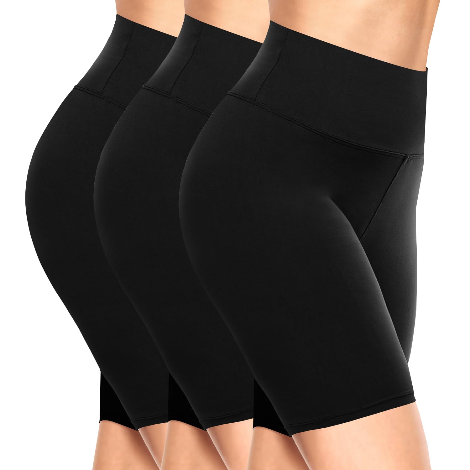 High Waisted Women's Cycling Shorts - Black 3 Pack, Size S - Perfect for Gym & Biking-image-b616a612-af7c-4984-9b07-cec0d80ac6f3-61718