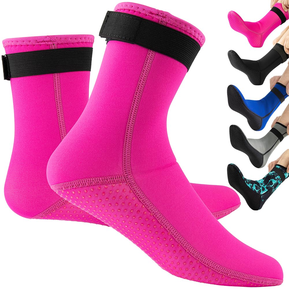 Tyuodna 3mm Neoprene Thermal Wetsuit Socks, Rose Red, Size S (38-39), Quick-Drying & Non-Slip-image-ab5908ed-afcd-43aa-bebd-c9e07d97392d-48130