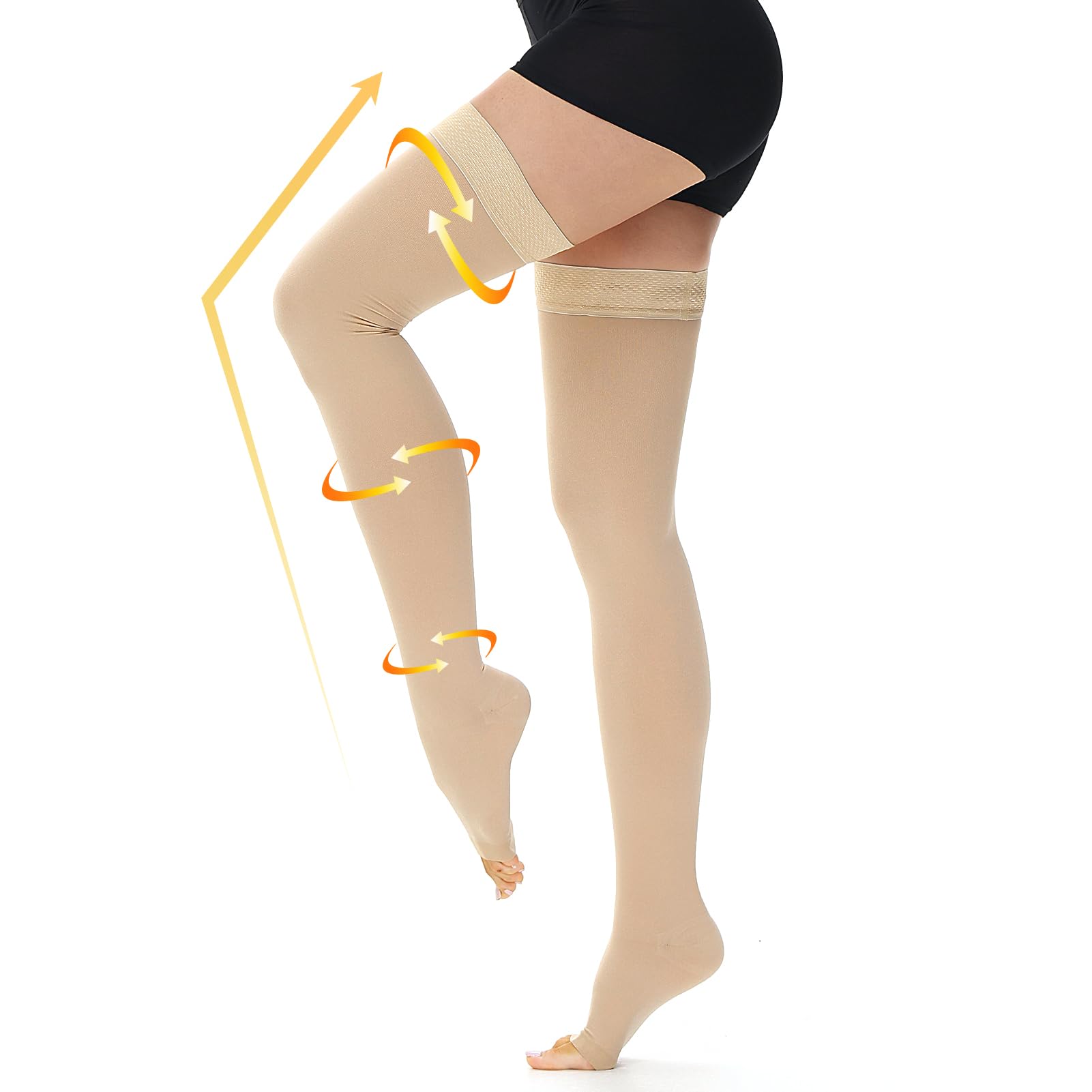 Compression Stockings Thigh High Open Toe - Beige 4XL-image-e1e5051f-215b-4112-b73c-c66683b97bcb-122602