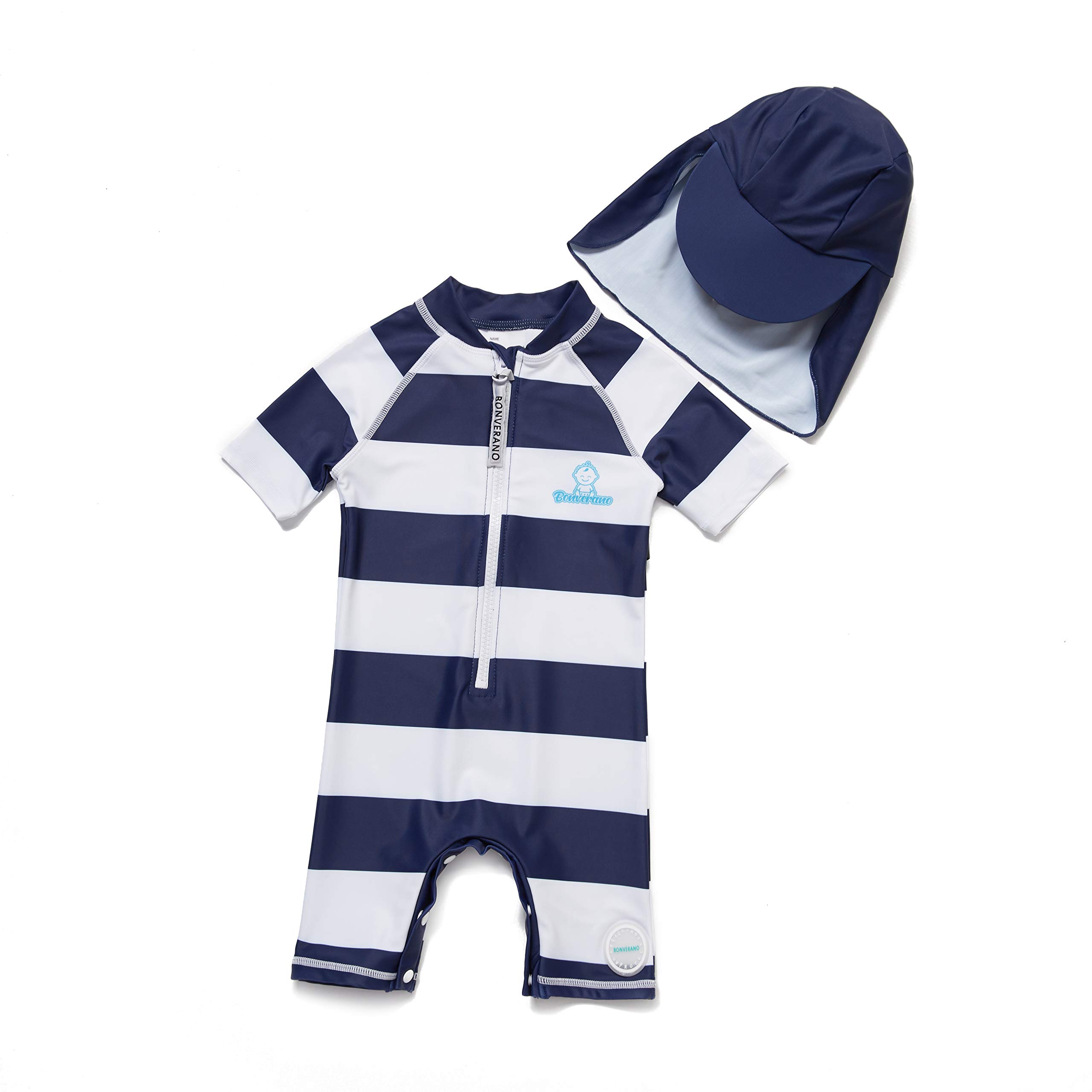 Baby Boys Swimsuit - Navy Stripe 9-12 Months-image-41f4006d-9b8e-483a-90a6-3632b65ff87b-86836