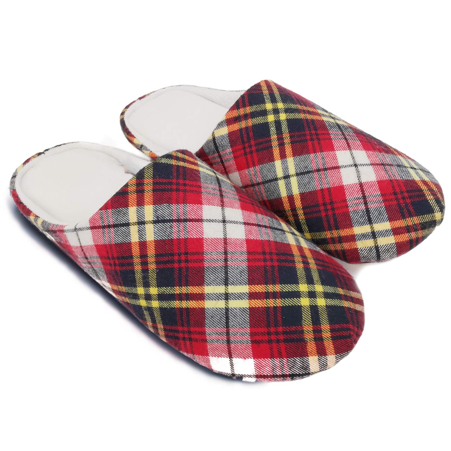 Memory Foam Indoor Slippers - Red Plaid UK 5-6.5-image-aabe3c3e-9303-4d44-ab86-dc22e9c8c406-114802