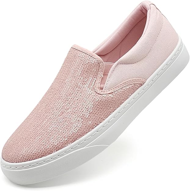 Women's Glitter Canvas Trainers - Pink UK 2-image-e0fbb569-de9b-4406-9f29-ae3deaa37199-118037