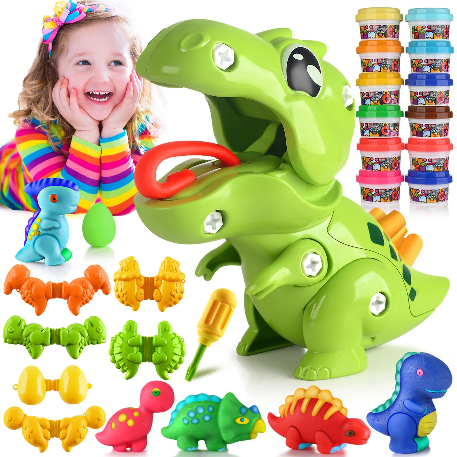 Dinosaur Modelling Clay Set - Green-image-f8403355-b023-4029-b7d4-8cd2462def85-80949
