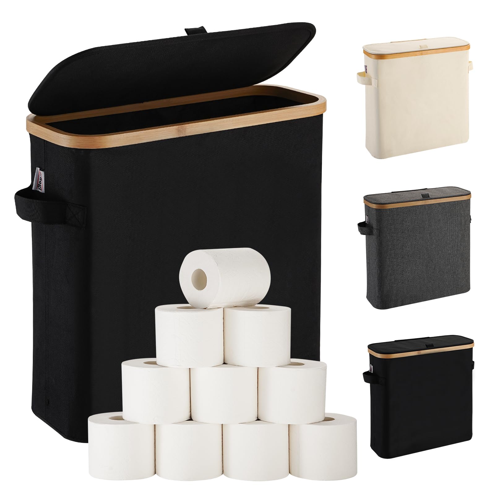 Toilet Roll Holder Storage Basket - Black-image-5d50b6ec-afb0-41b7-a954-d67668d9061d-93702