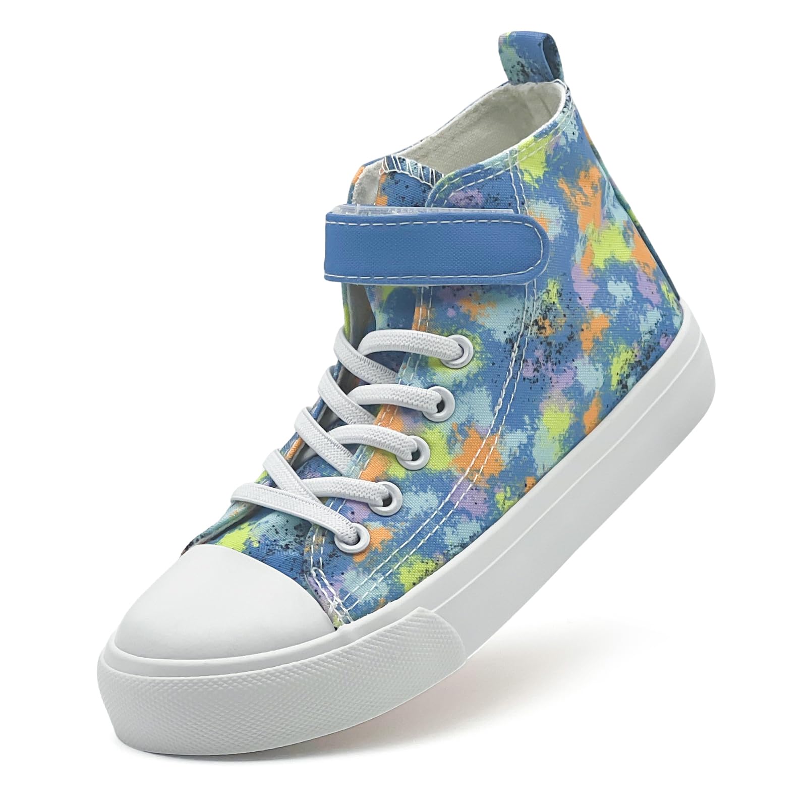 Kids High Top Trainers - Blue Rainbow UK 12-image-89c66ee9-595d-42cb-ba28-85f182bec594-107535