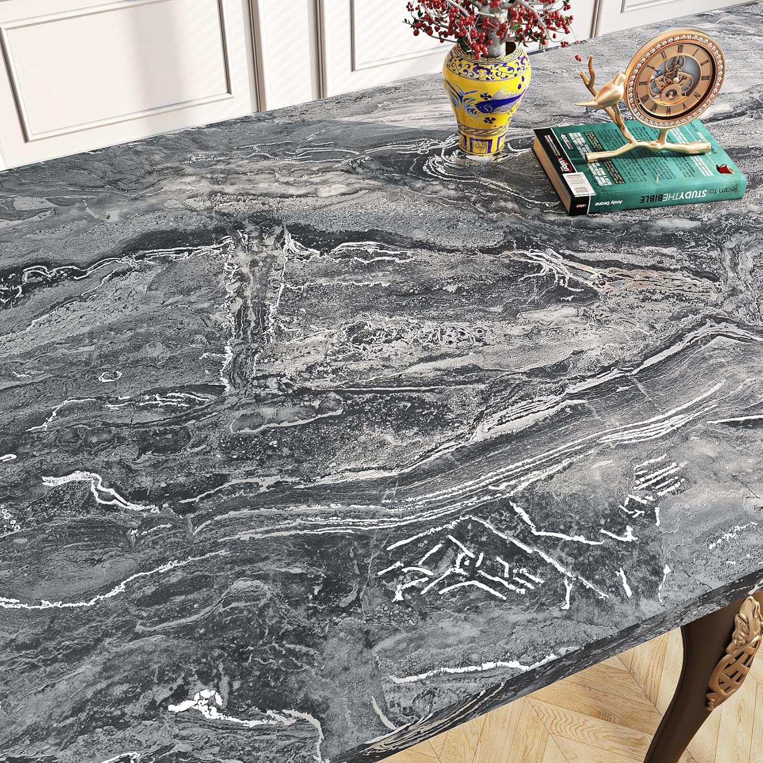 FunStick Self Adhesive Wallpaper Grey Silver Marble Wallpaper 30CMx5M-image-44c85631-eabc-4b1e-9144-79266e6ea645-53793