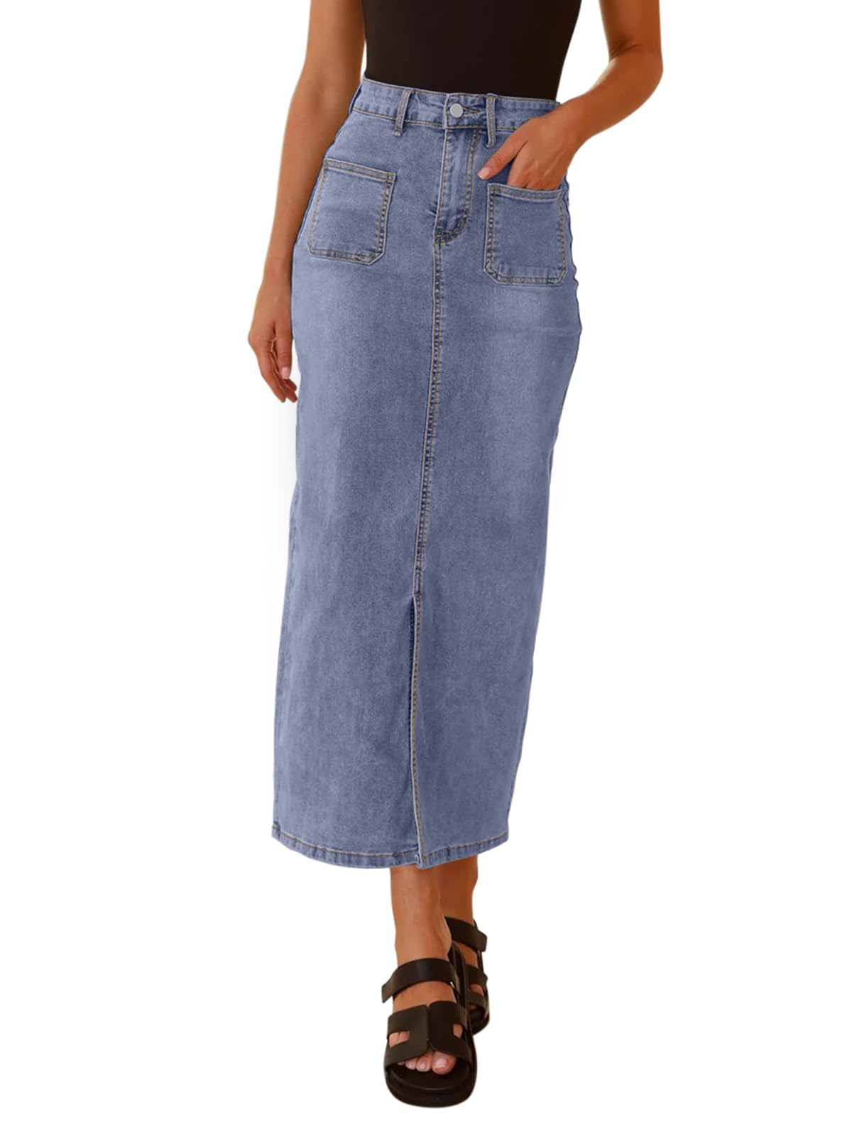 Women's Denim Maxi Skirt Pencil Style - Light Blue S-image-e579ca8d-7ac9-46f8-b617-b0de99901544-95746