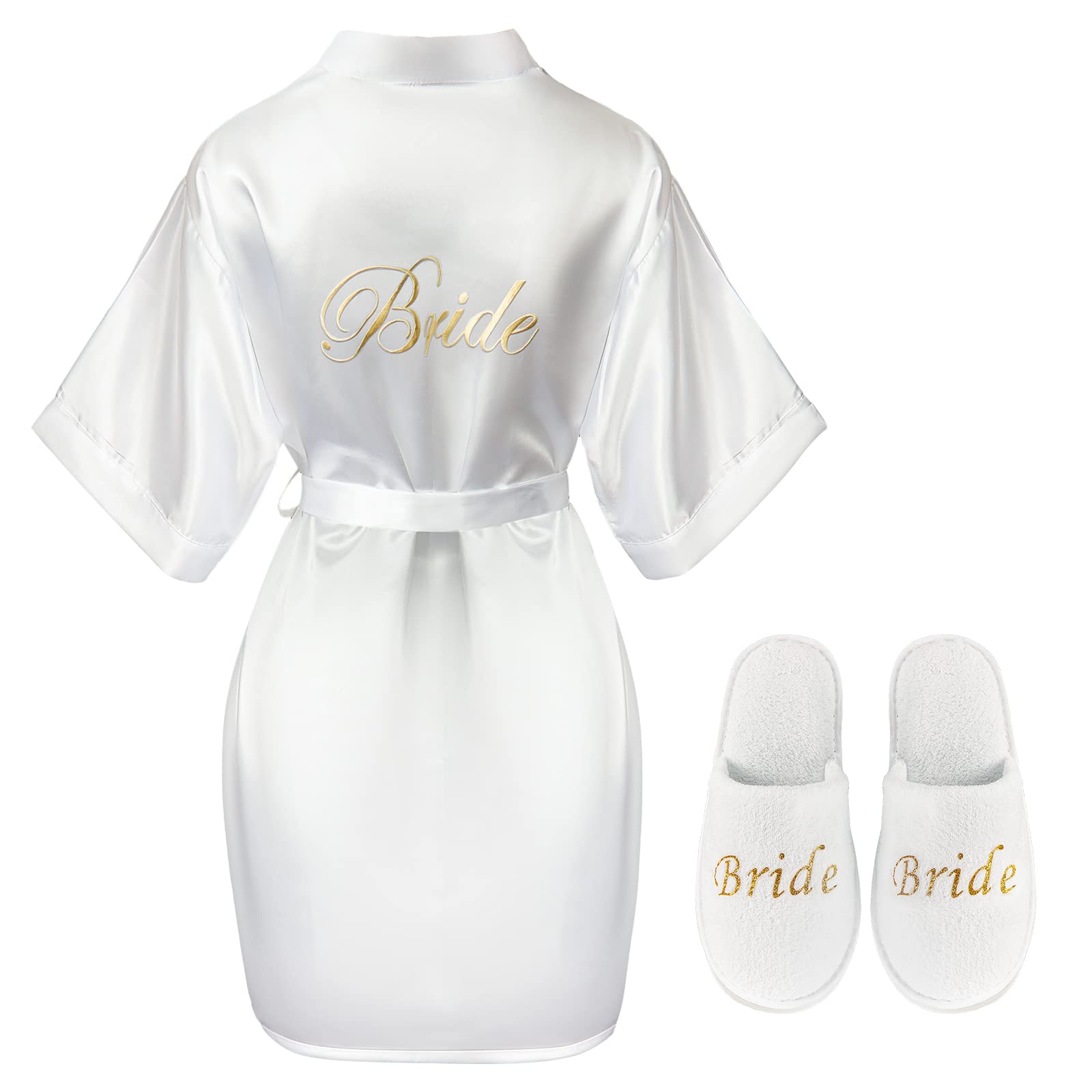 Elegant White Satin Bridal Robe & Slippers Set - Perfect for Weddings & Bridesmaids (XXL) - Great Value-image-3ae537b5-3d49-4724-83ff-66d76ef4eb25-66429