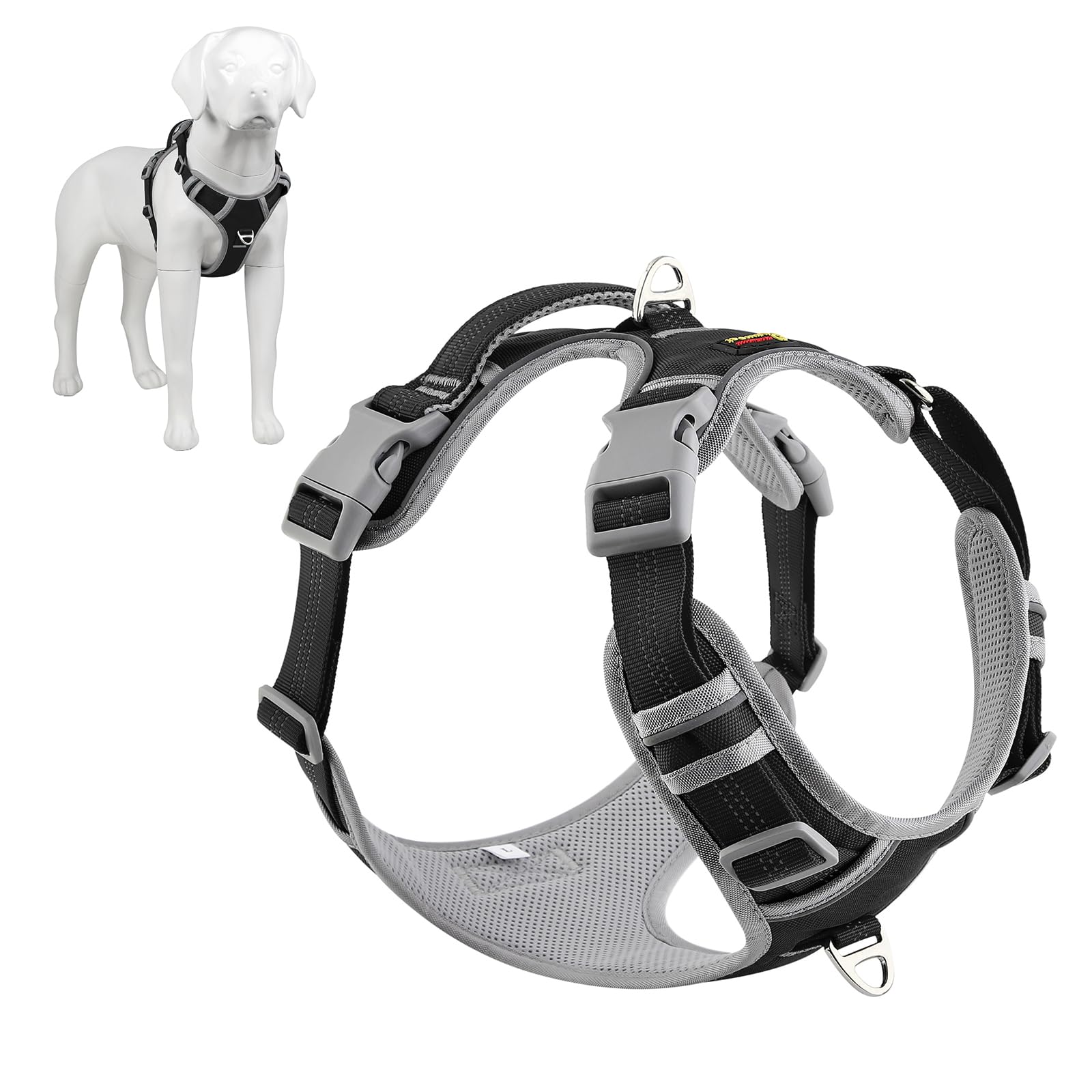 No Pull Dog Harness Reflective Adjustable Vest - Black Small-image-721d4377-ded3-4c10-8ccb-eba3a23a35ab-117496