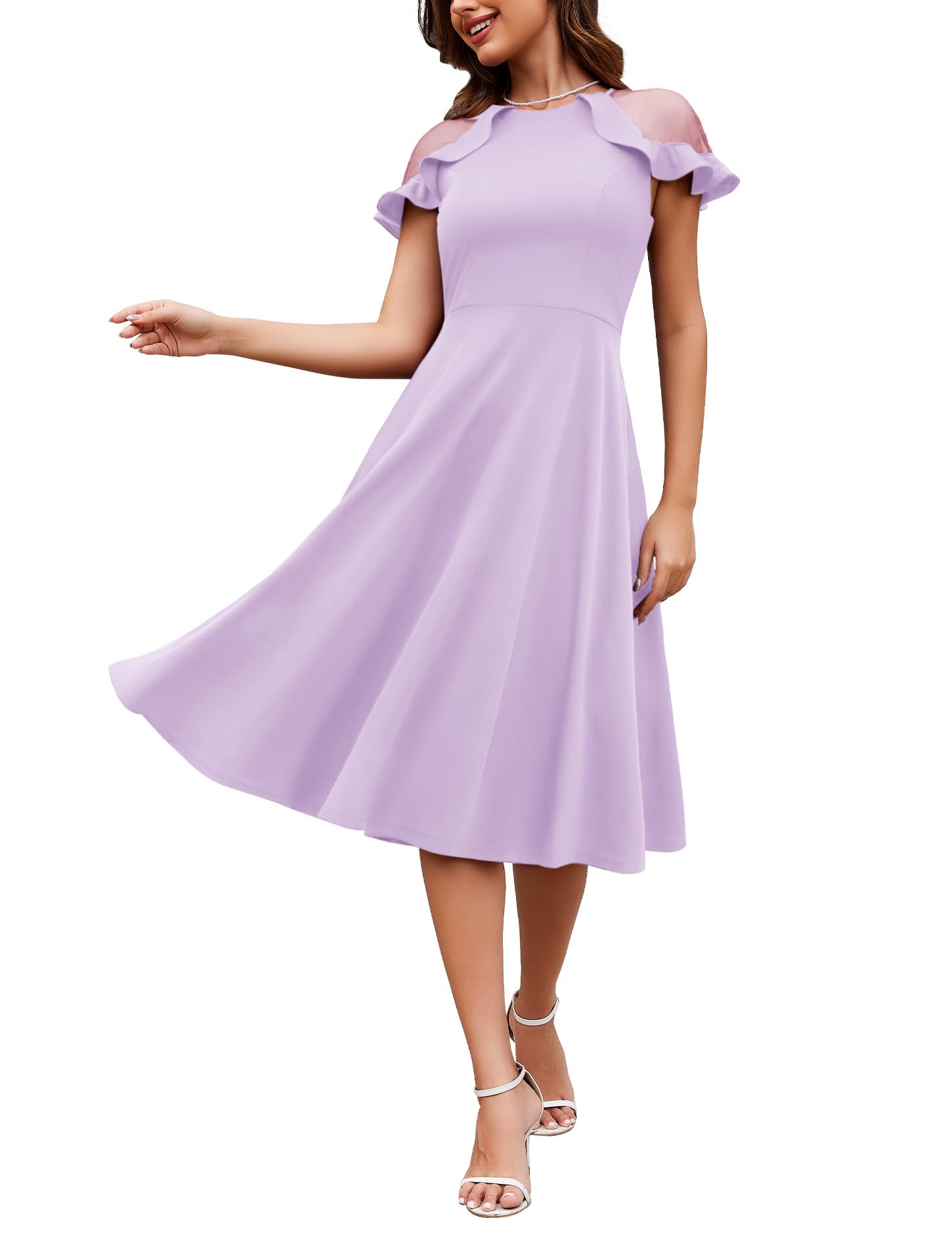 Ruffle A-Line Midi Dress - Lavender L-image-bd64b8ba-956f-4074-8745-df3882a7816e-82278