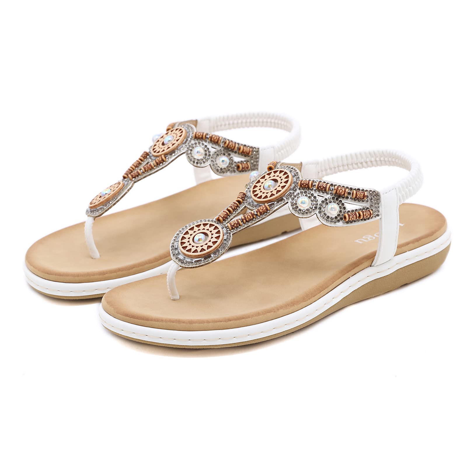 Women's Flat Leather Sandals - White UK 3.5-image-b00ba27a-e23f-43c8-b76a-6eccc281a29c-108890