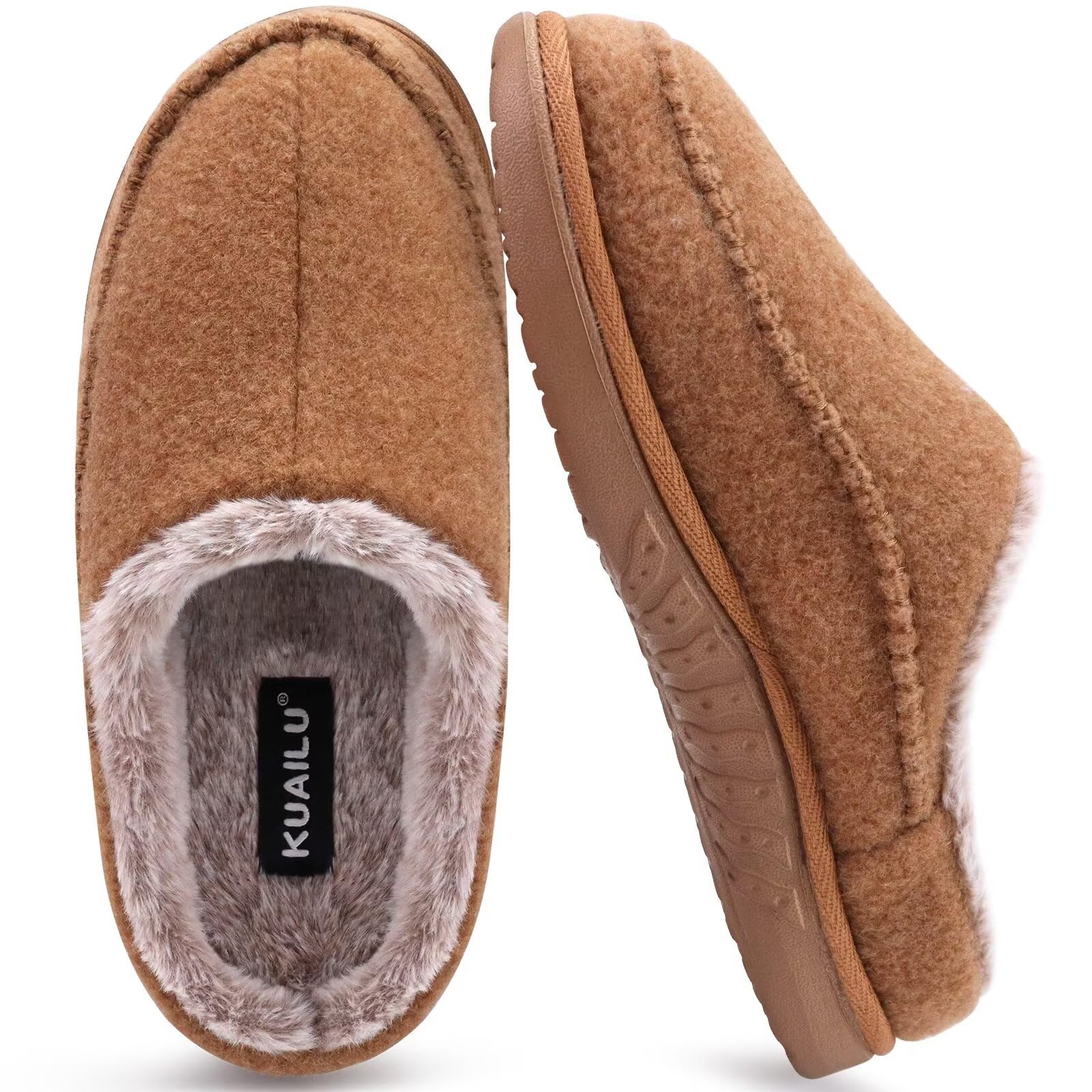 Men's Clog Slippers Warm Faux Fur - Khaki UK 8-image-f3e4c549-0323-4d67-8177-3546f849aa38-108707
