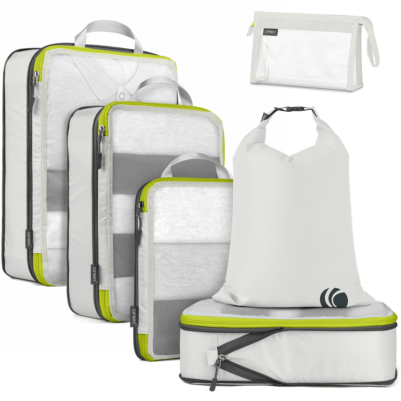 Compression Packing Cubes Set - White 6PCS-image-c0c7e9d8-e02f-4903-95c0-24346f876709-118069