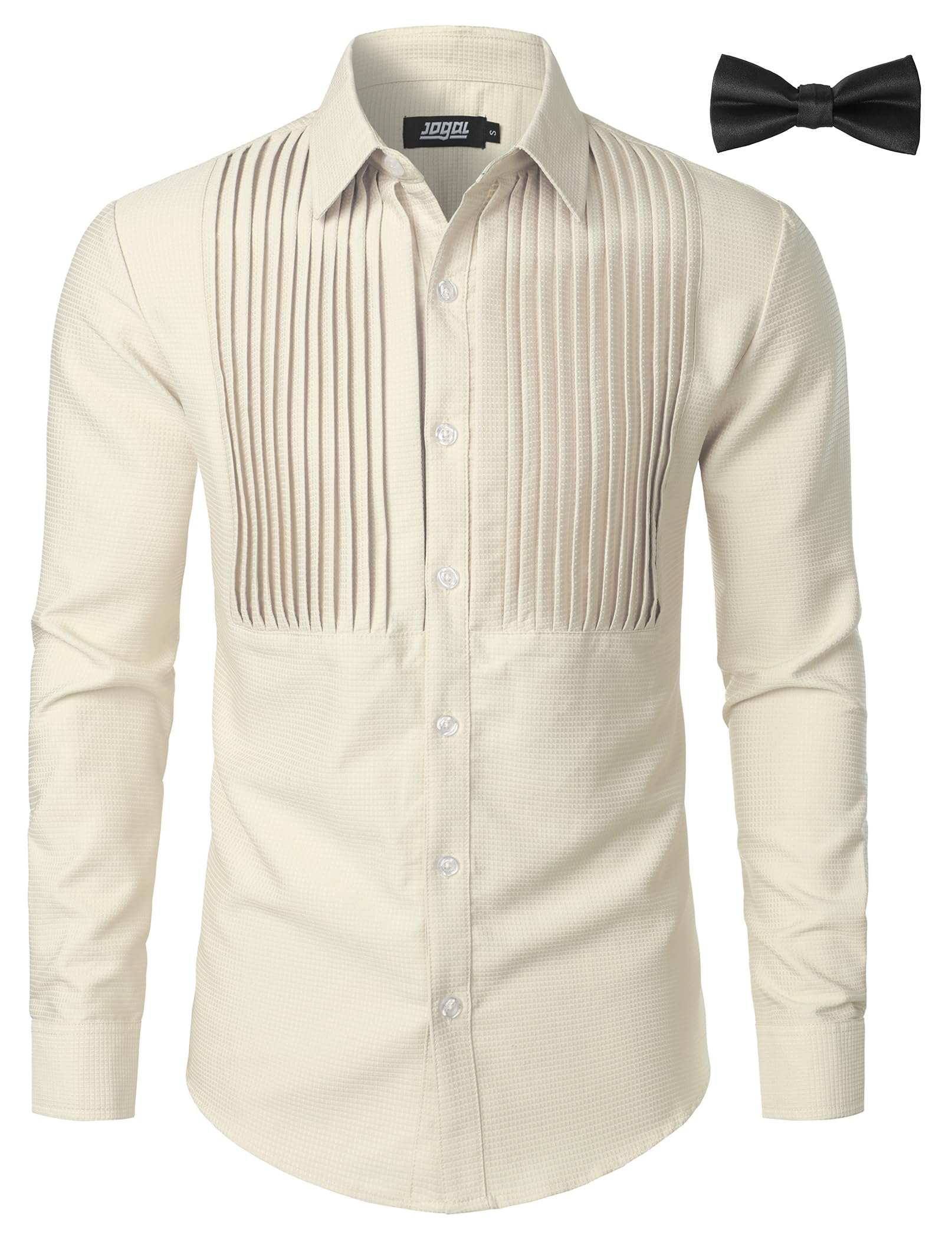 Men's Tuxedo Shirt with Bow Tie - Champagne XXL-image-c0530602-4ee0-480b-8441-3bfa7133e35c-93803
