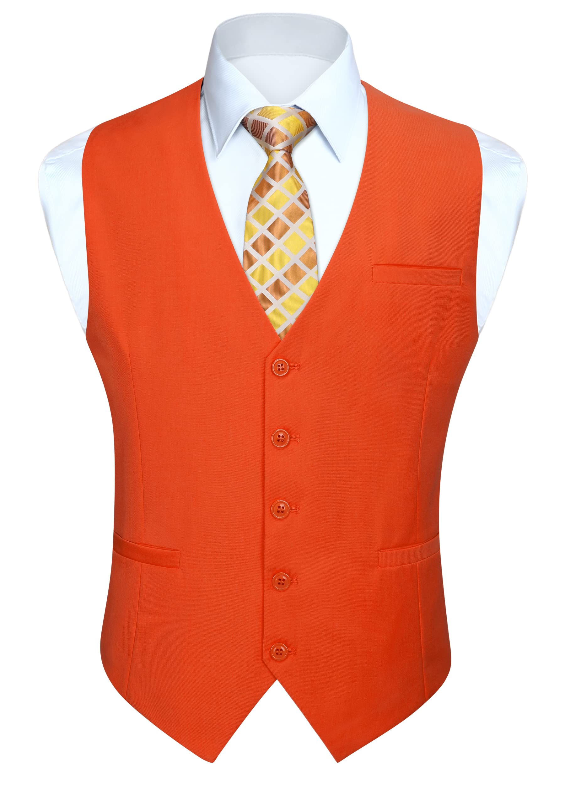 Men's Smart Waistcoat - Orange 4XL-image-b6221233-3288-46be-907b-df7998644a32-103774
