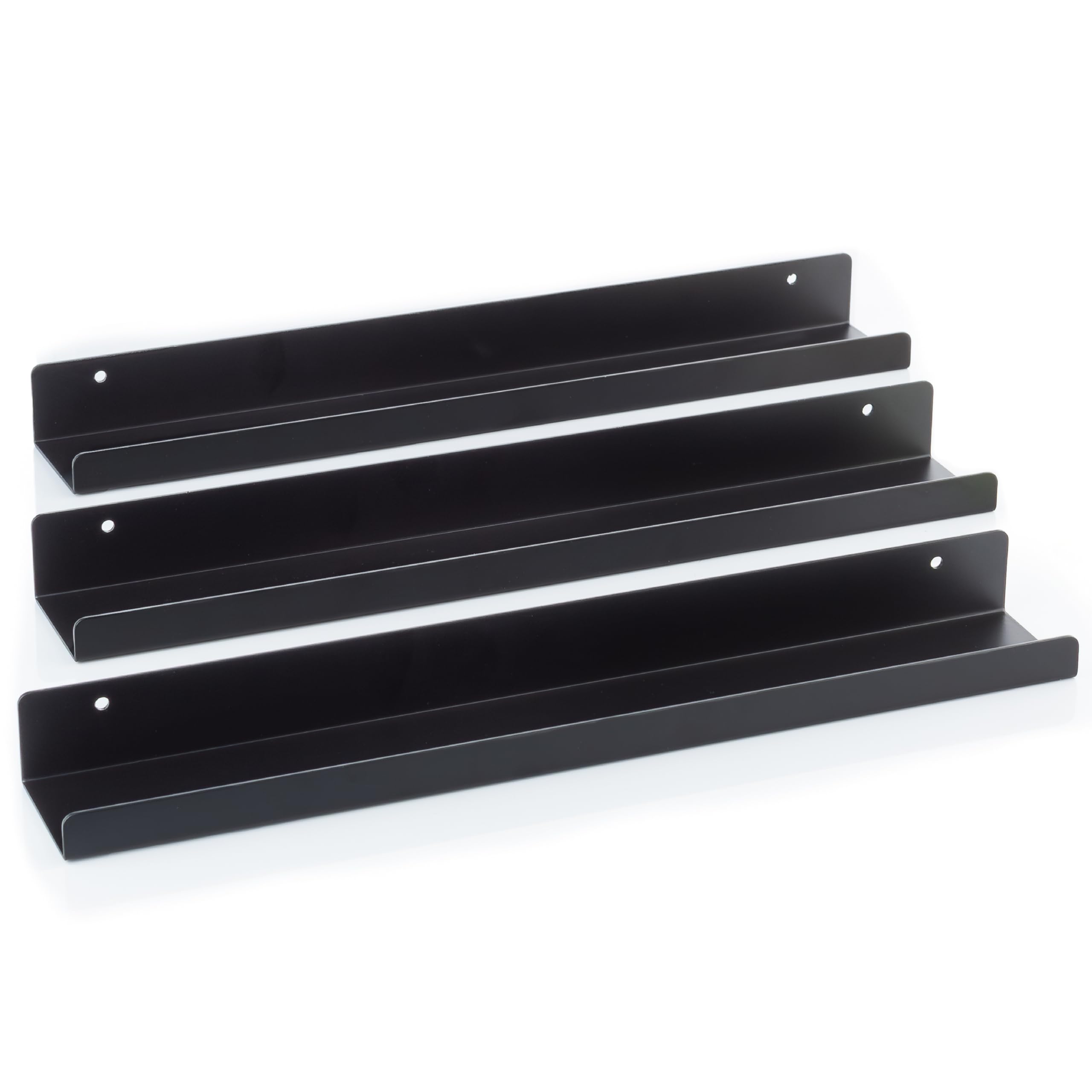 Vinyl Record Shelf 3 Wall Display Racks - Black 32 cm