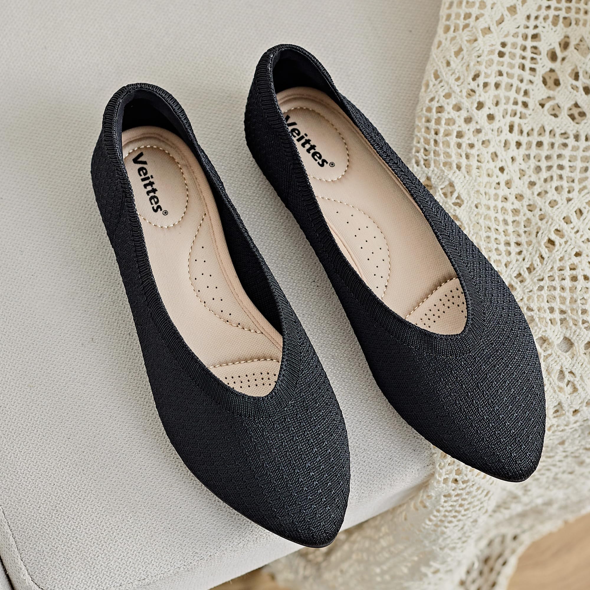 Veittes Women'S Wide Width Flats Shoes, Casual Comfortable