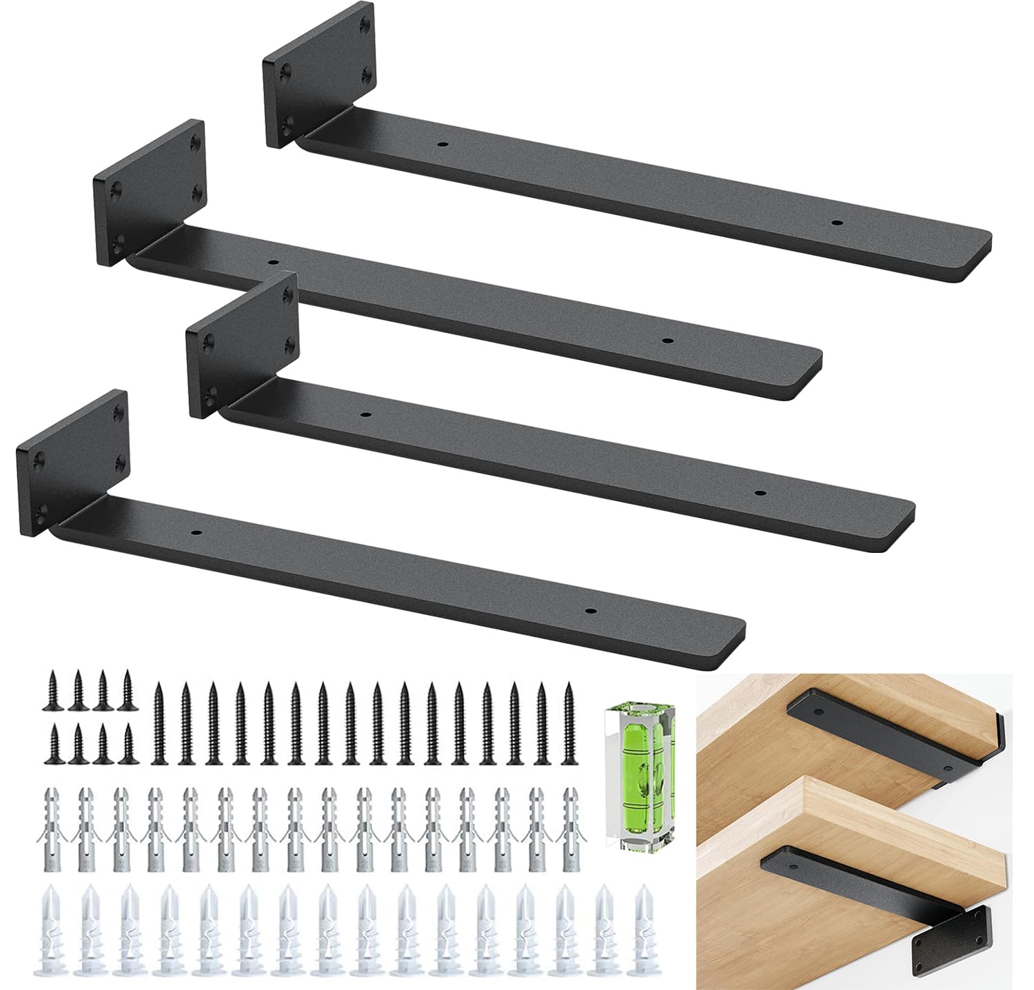 Shelf Brackets Heavy Duty - Black 30cm-image-3aaa4952-a2e5-4cc3-98b4-18482bb695b3-110754