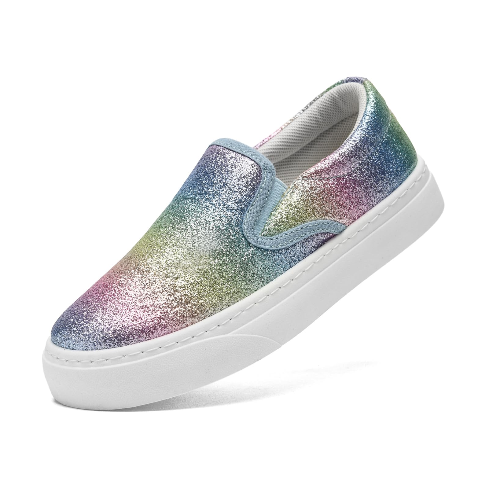 Girls Glitter Slip-On Trainers - Rainbow UK 11-image-ae5e4f21-4571-4bc5-ad7f-9e9d92b08a9c-108489