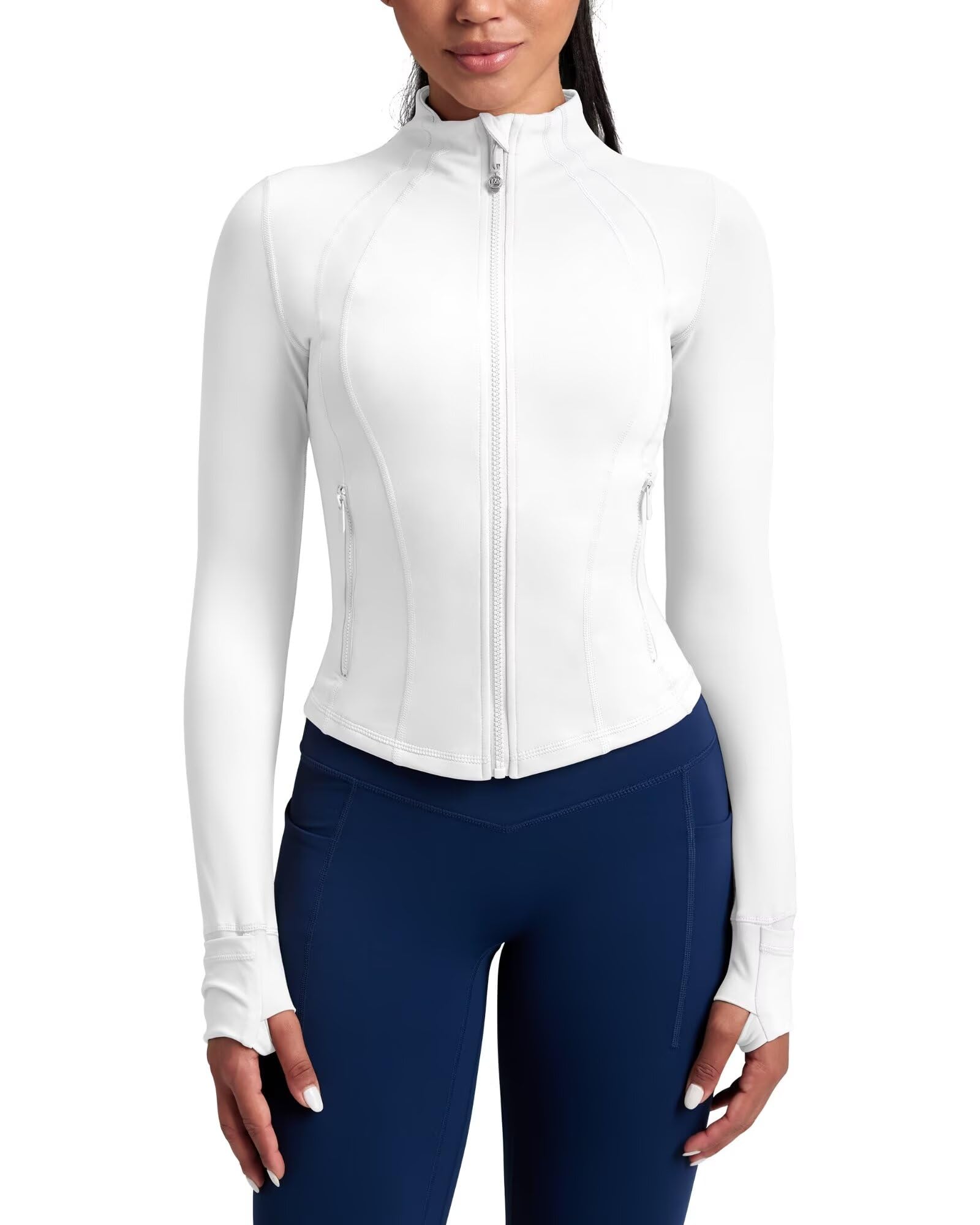 Women's Running Jacket Slim Fit - White XL-image-9e1c466e-cb69-423b-8b0a-b56f49b635af-107949
