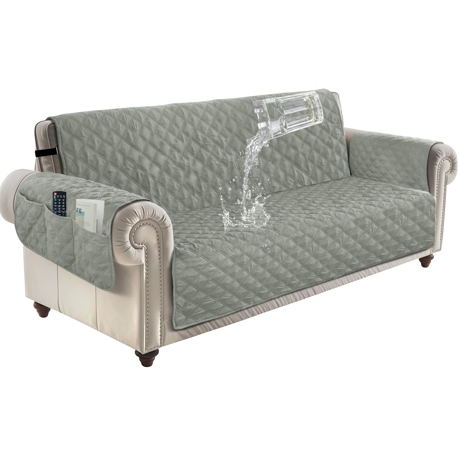 Waterproof Sofa Slipcover - 4 Seater Light Grey-image-caf24d71-4c6d-4da9-9f88-472c88b3d773-89956
