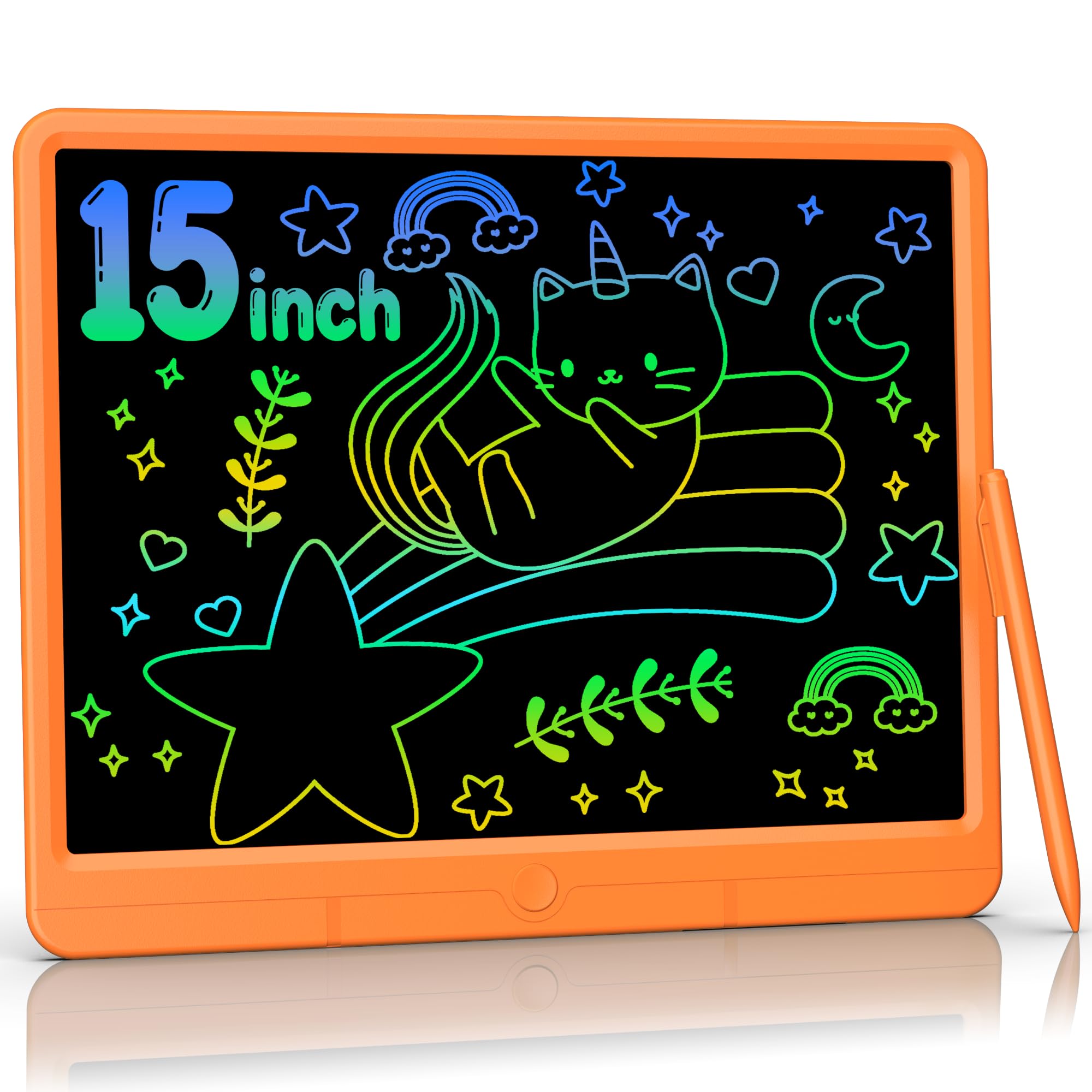 15-Inch Orange LCD Writing Tablet for Kids - Educational Doodle Pad for Ages 3-8-image-446c7b17-6422-470f-a2b8-a2495f87f3d5-31855