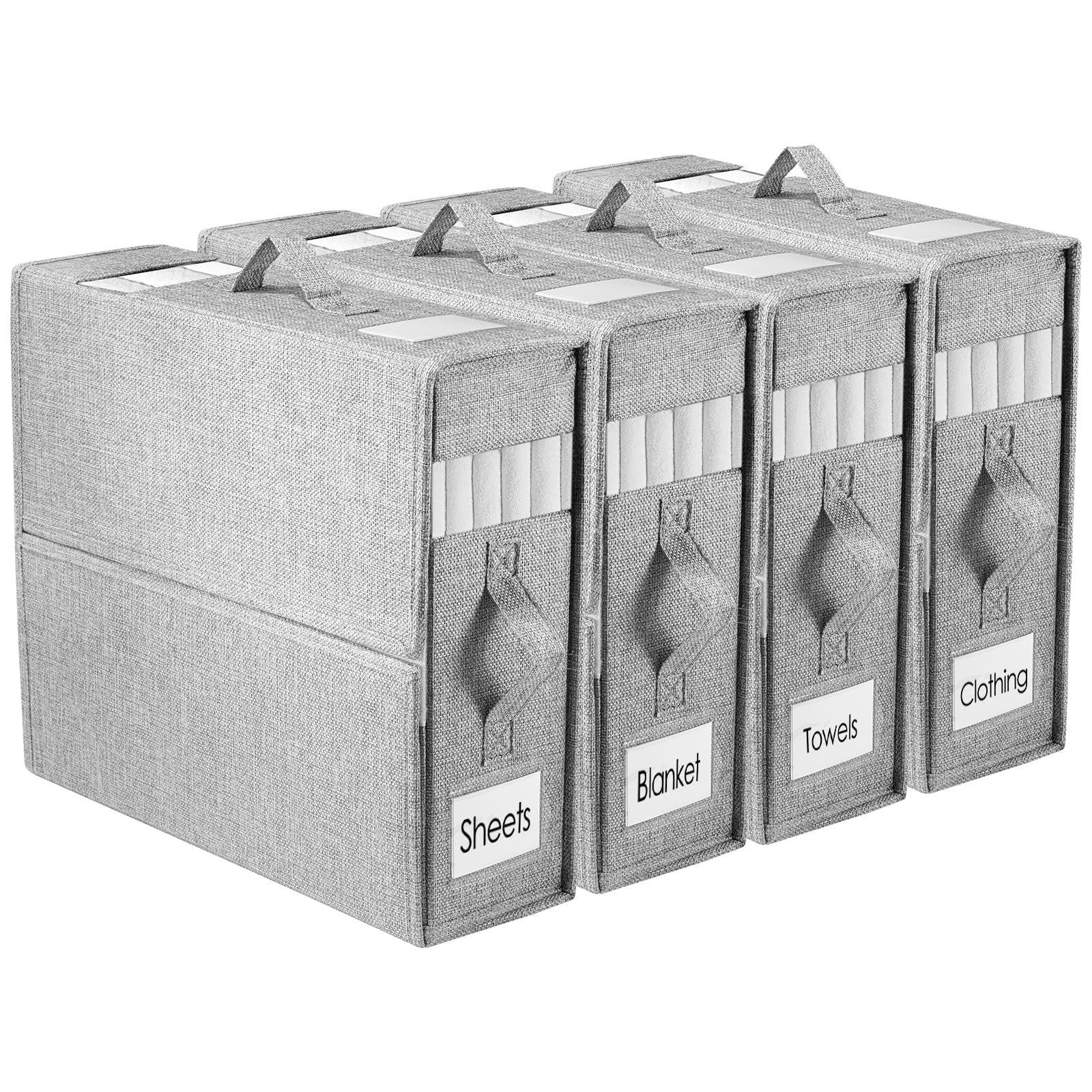 4 Pack Bed Sheet Organisers with Zip - Grey-image-ac119aed-e084-403d-afc6-74e1db14db35-120944
