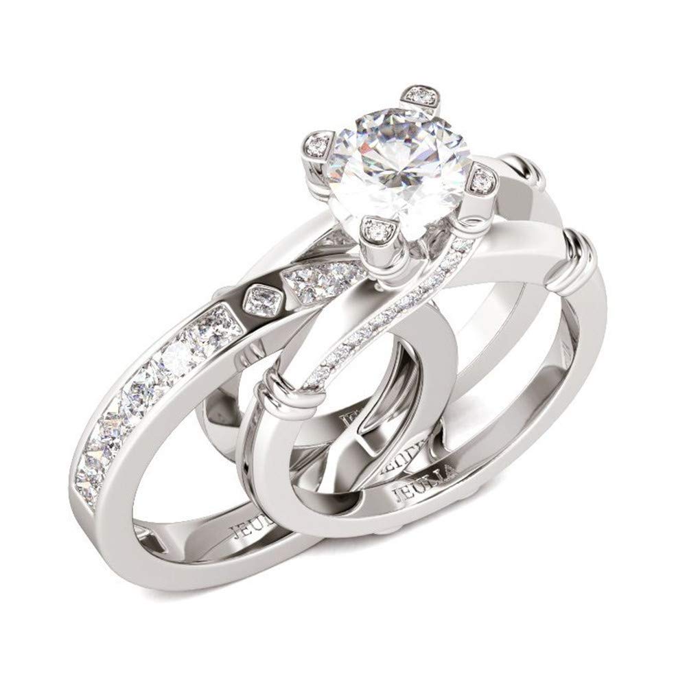 Jeulia Diamond Band Rings For Women Cz Sterling Silver