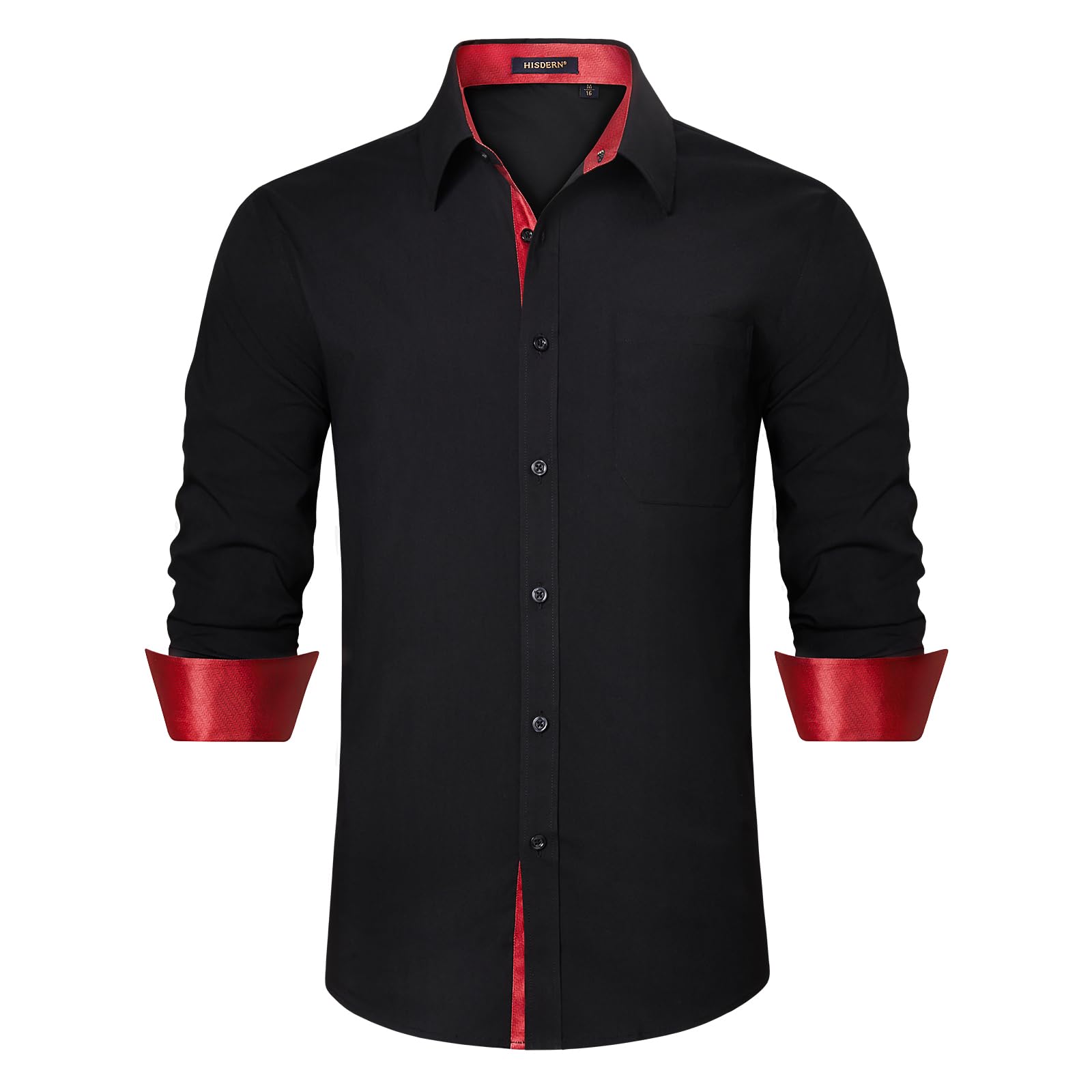 Men's Formal Shirt Regular Fit - Black/Red-p 4XL-image-4b03cf21-4576-4c7b-ad17-1a7dd1b0b6c6-104636