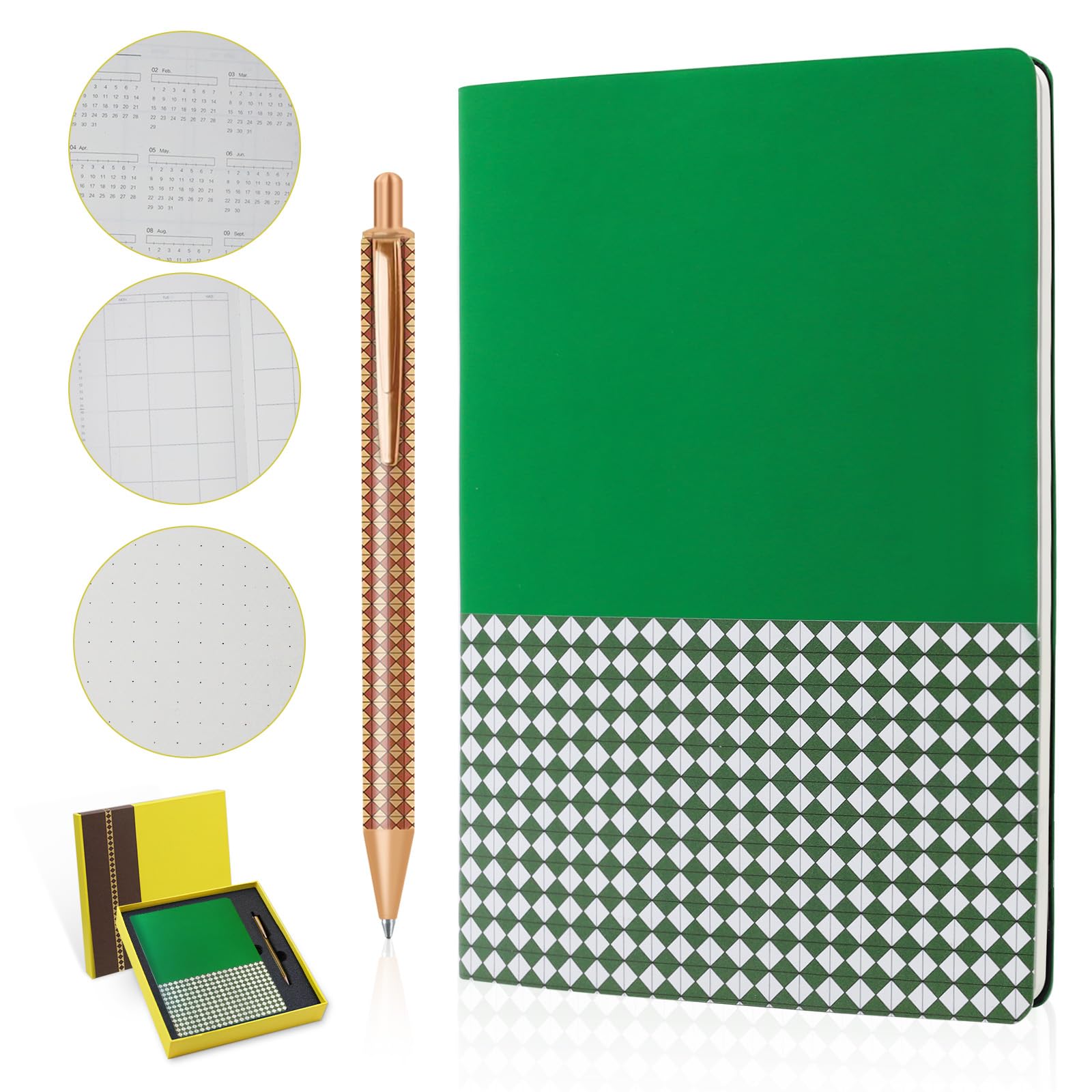 A5 Leather Journal Notebook with Pen & Gift Box, Dotted Paper-image-c9eb7d7a-0a45-47ec-87e3-51fa6b6a3080-57165
