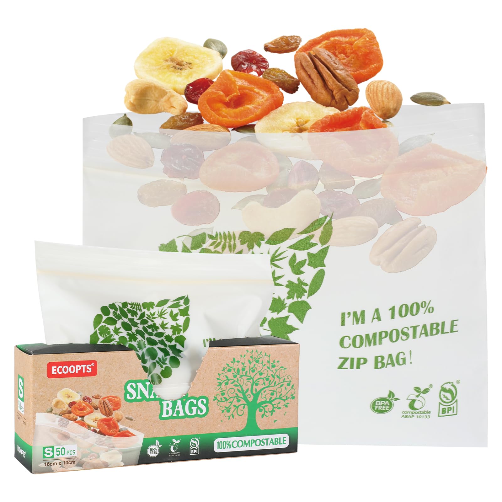 100% Compostable Snack Bags | Eco-Friendly Food Storage | BPA-Free Resealable Zip Bags for Fruit & Snacks-image-aa372154-7720-4e8c-8017-f4dda6ab8cc5-67891