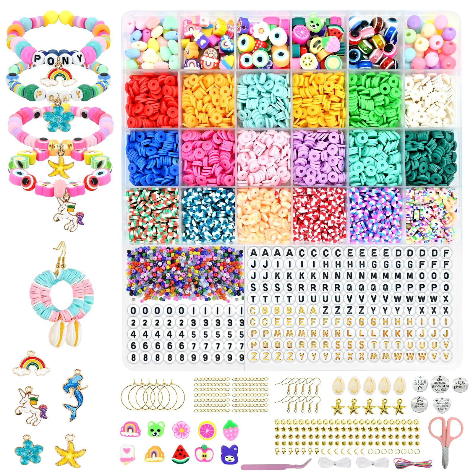 Unicorn Friendship Bracelet Kit for Girls - 5500 Clay Beads & Charms DIY Craft Set-image-679b4724-97ec-4c48-b816-1ed5b85c6391-54930