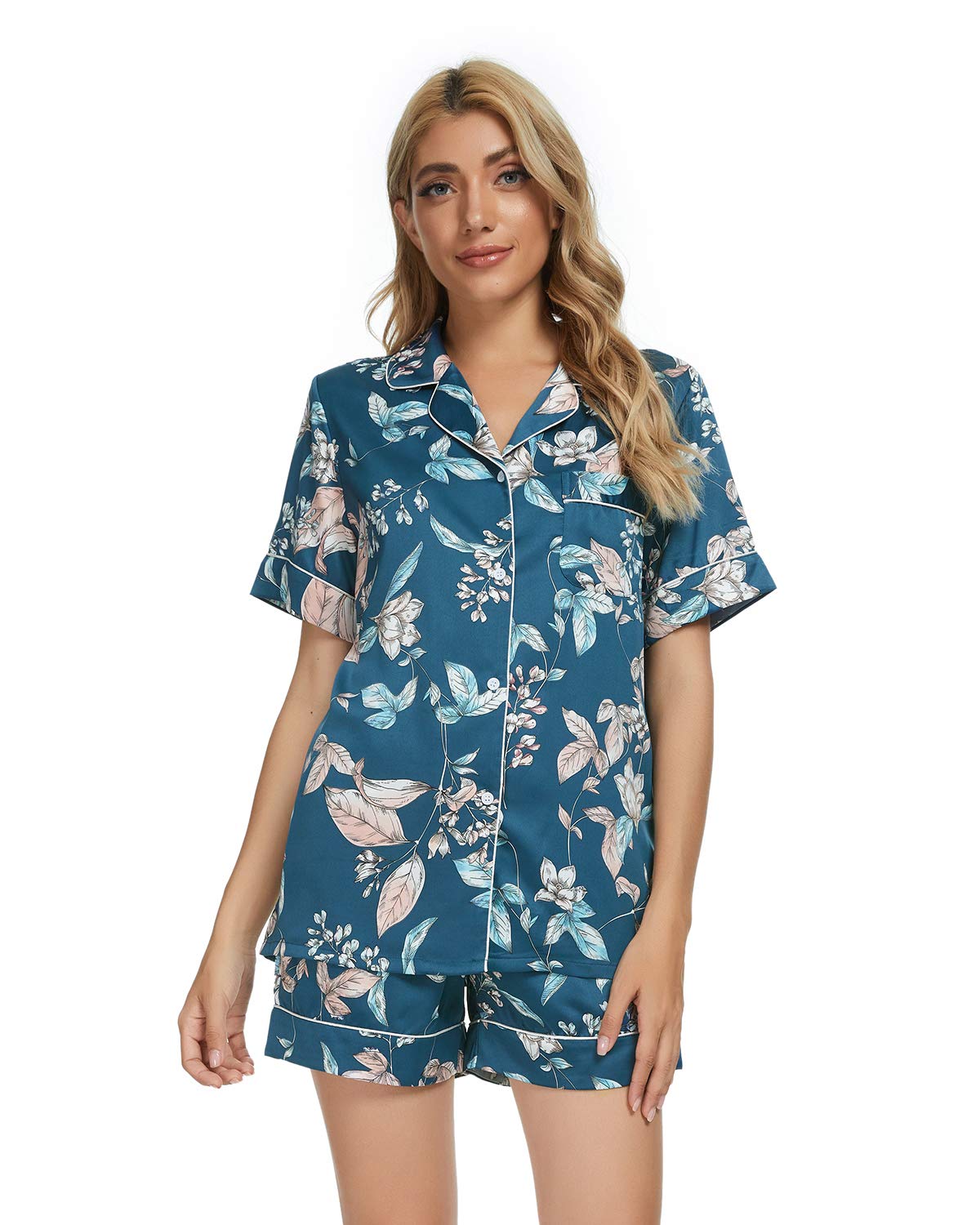 Women's Satin Pyjama Set - Green #3 L-image-57f796dc-6bb8-4c1f-9391-96b35e0150e3-109029
