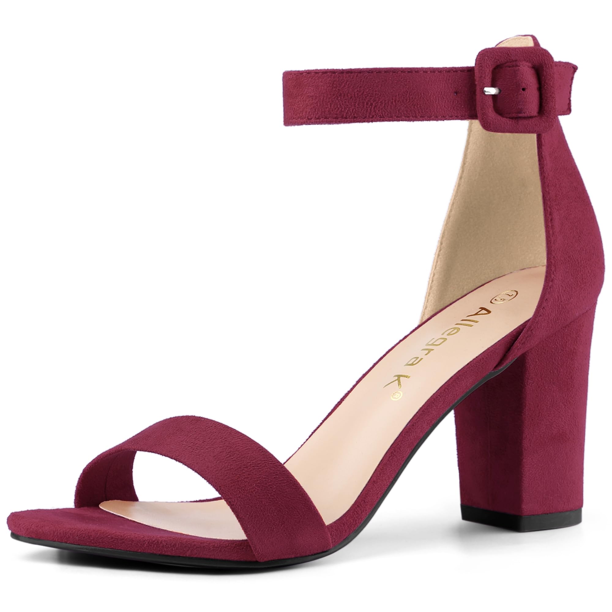 Women's Chunky Heel Sandals - Burgundy UK 6.5-image-f0a7405d-536b-4a0d-a40e-dfc562d363ec-110937