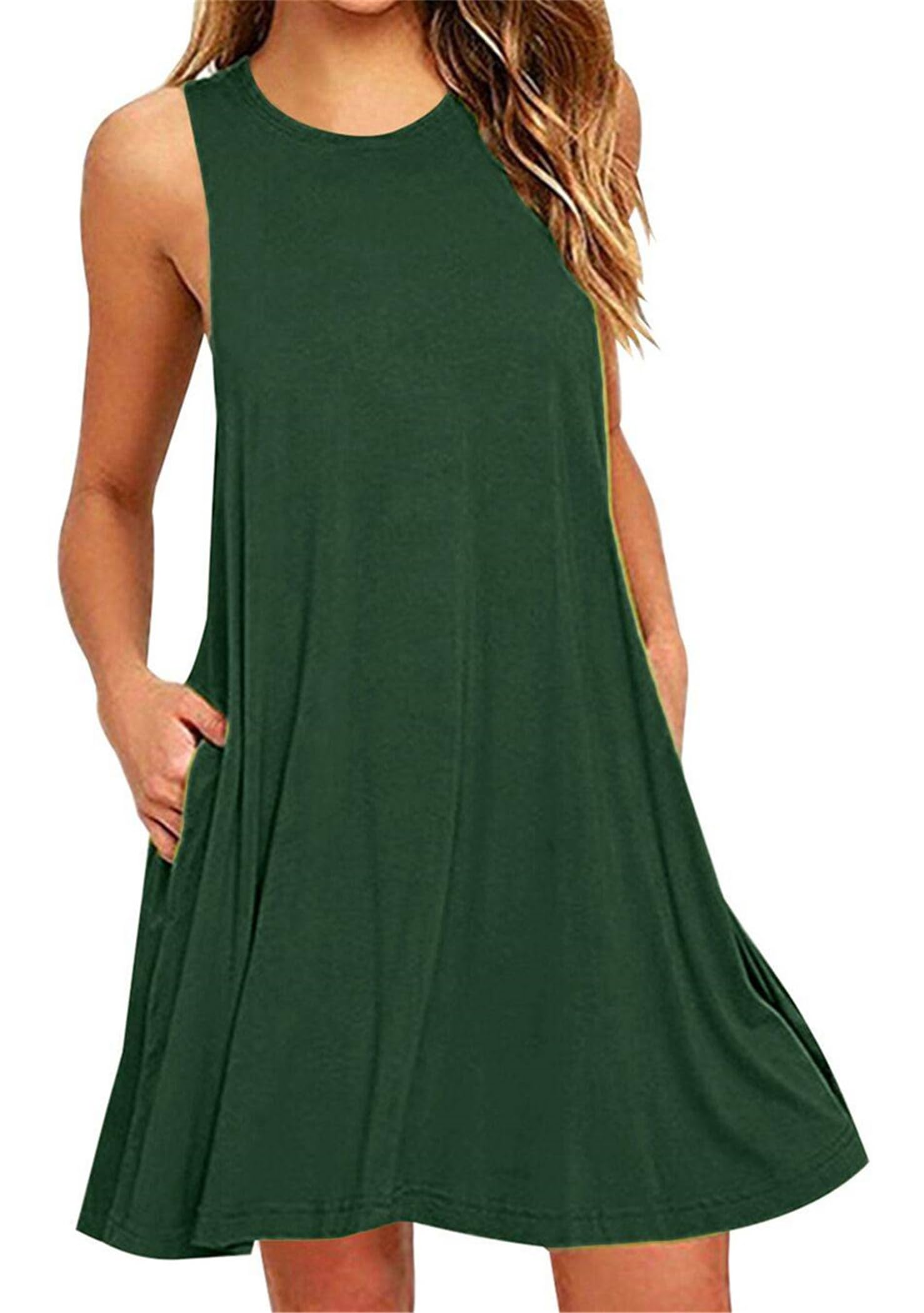 Women's Sleeveless Beach Dress - Green M-image-ae27542e-22a5-4652-9d28-d1213a00529d-111954